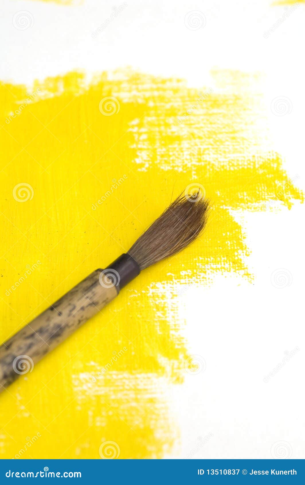 Brush on Yellow Paint stock image. Image of detail, brush 13510837