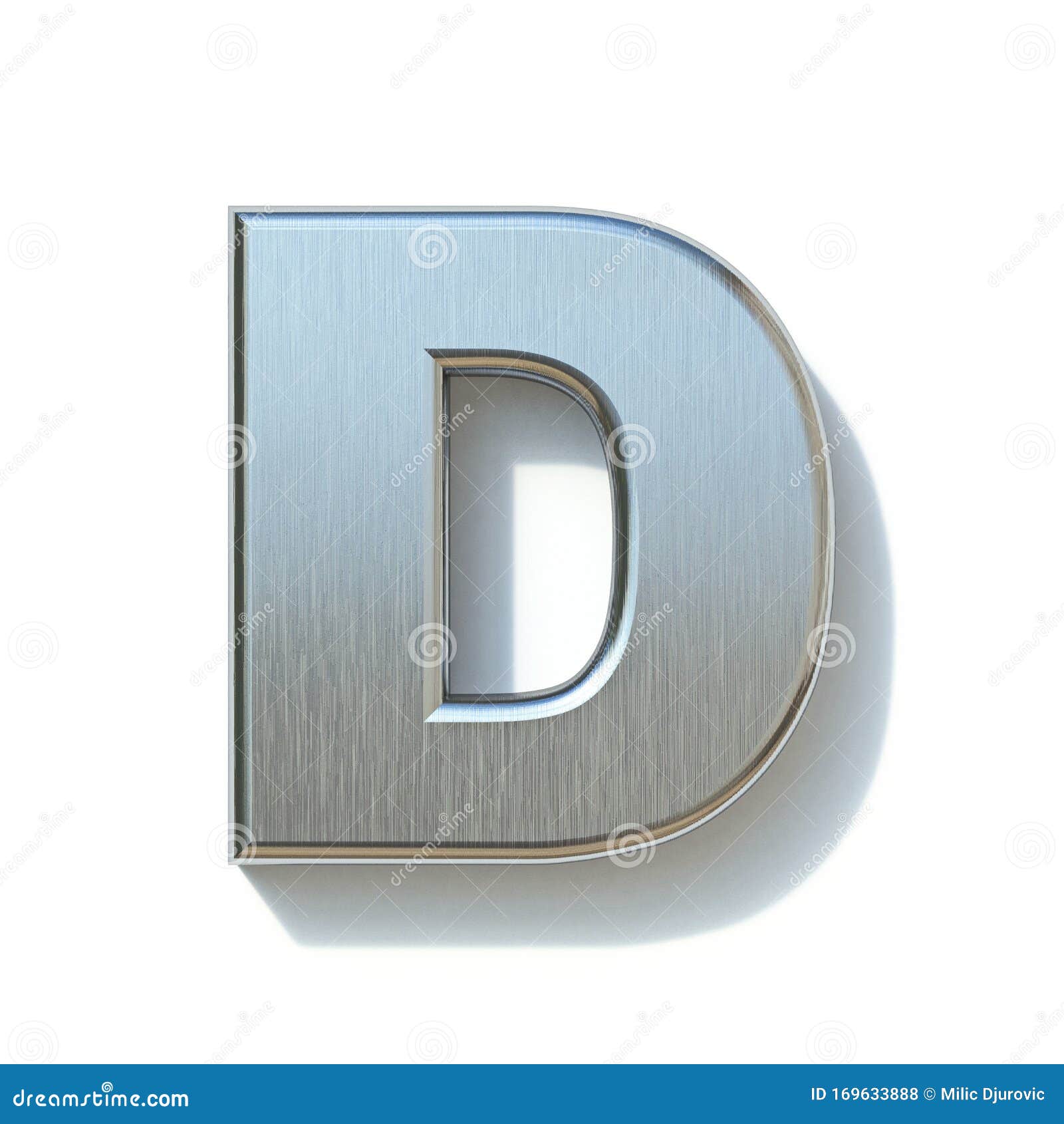 Brushed Metal Font Letter D 3D Stock Illustration - Illustration of ...