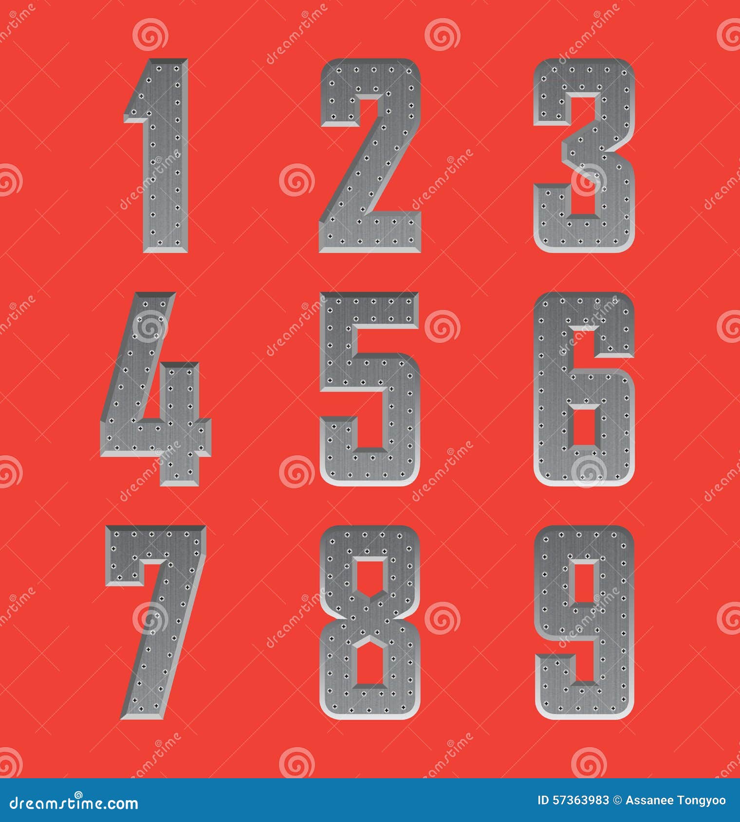 Brushed Metal Font Series 4 Stock Illustration Illustration of