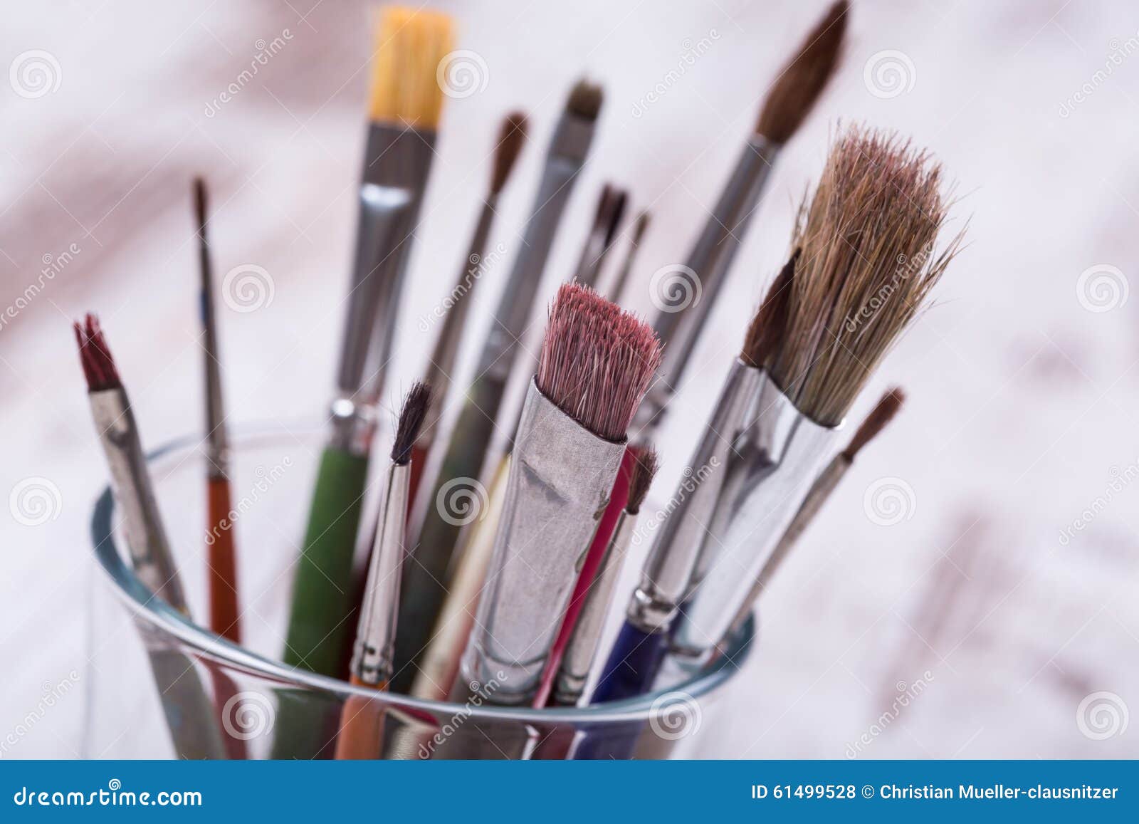 Brushes in a glass stock photo. Image of composition 61499528