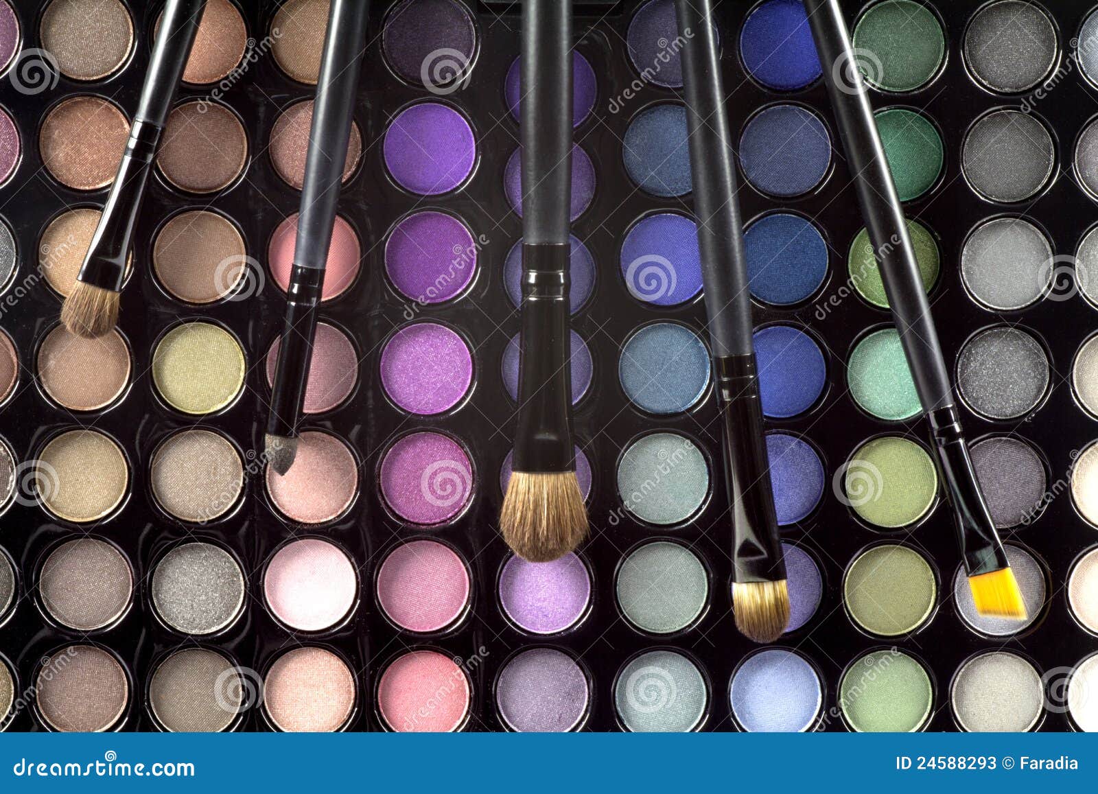 Brushes over palette stock image. Image of brushes, woman 24588293