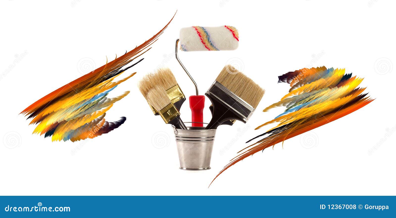 Brushes for painting stock illustration. Illustration of improvement