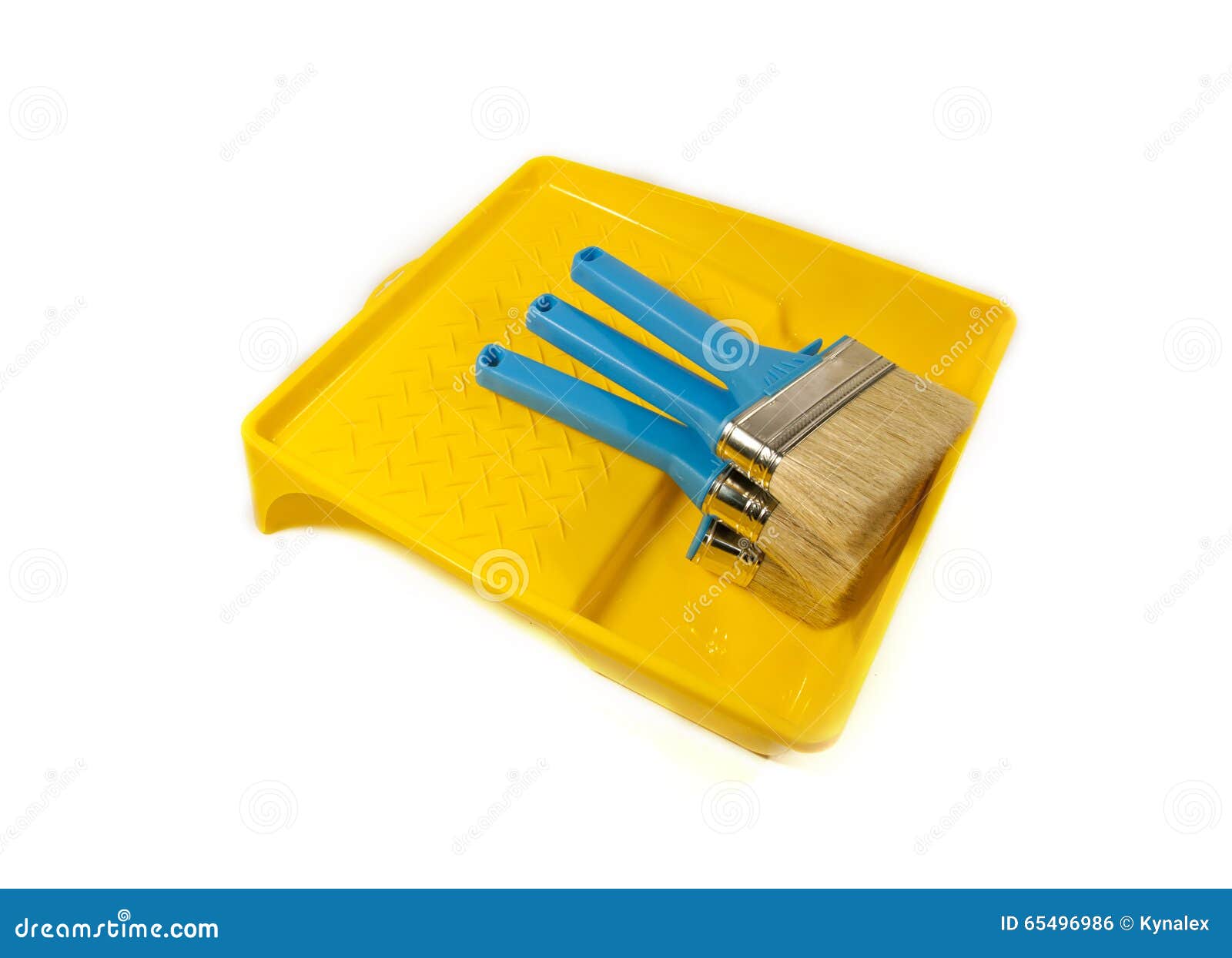 Brushes for Painting in a Yellow Bath Stock Photo Image of decorating