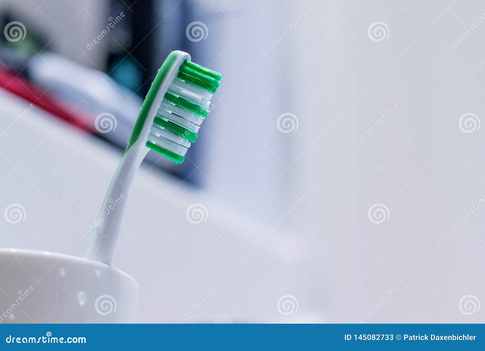 Brushing the Teeth Toothbrush in the Bathroom Stock Image Image of