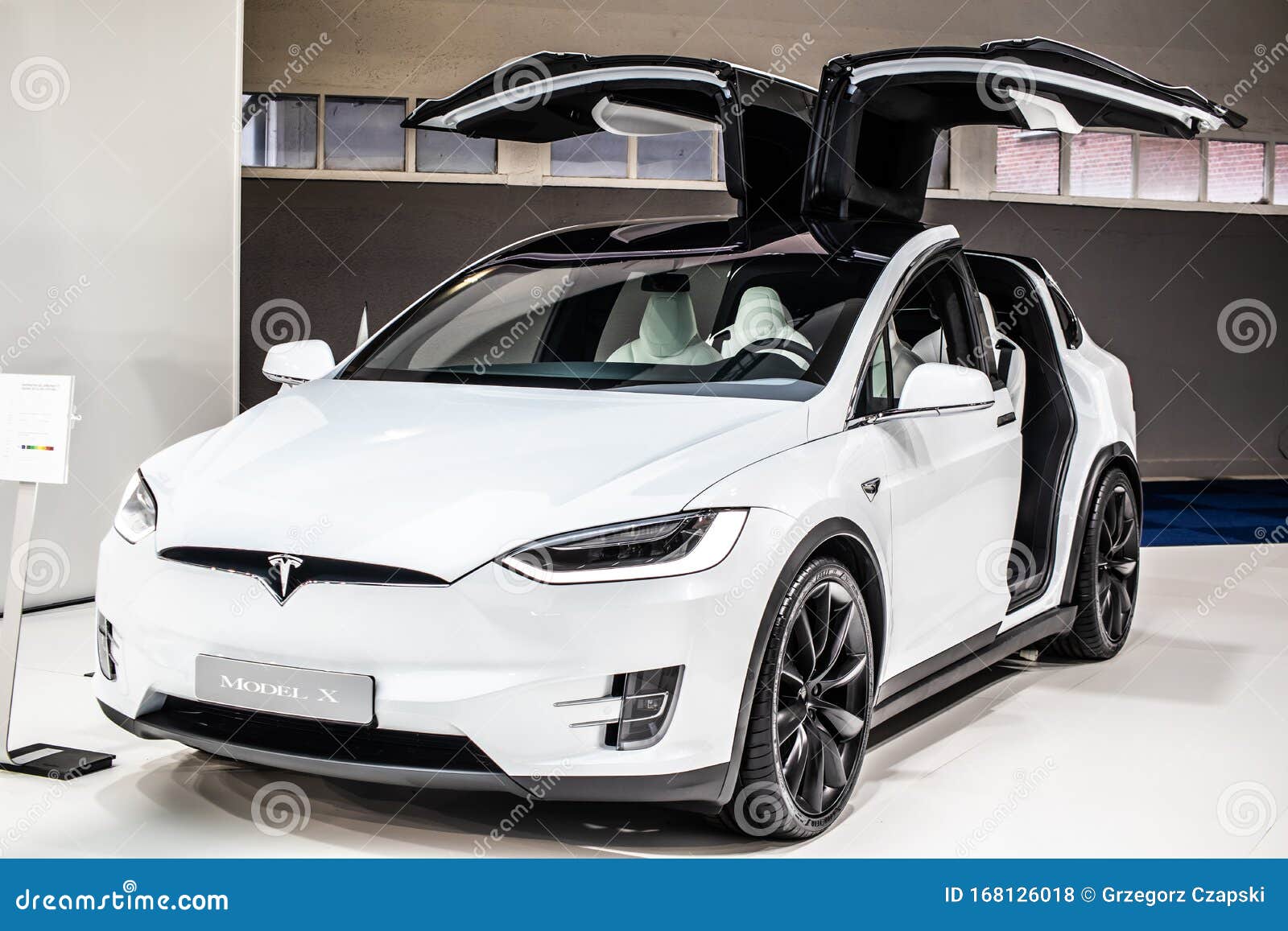 Tesla Model X at Brussels Motor Show, Electric Vehicle SUV Produced by Editorial Stock Photo Image of fullsized, automotive: 168126018