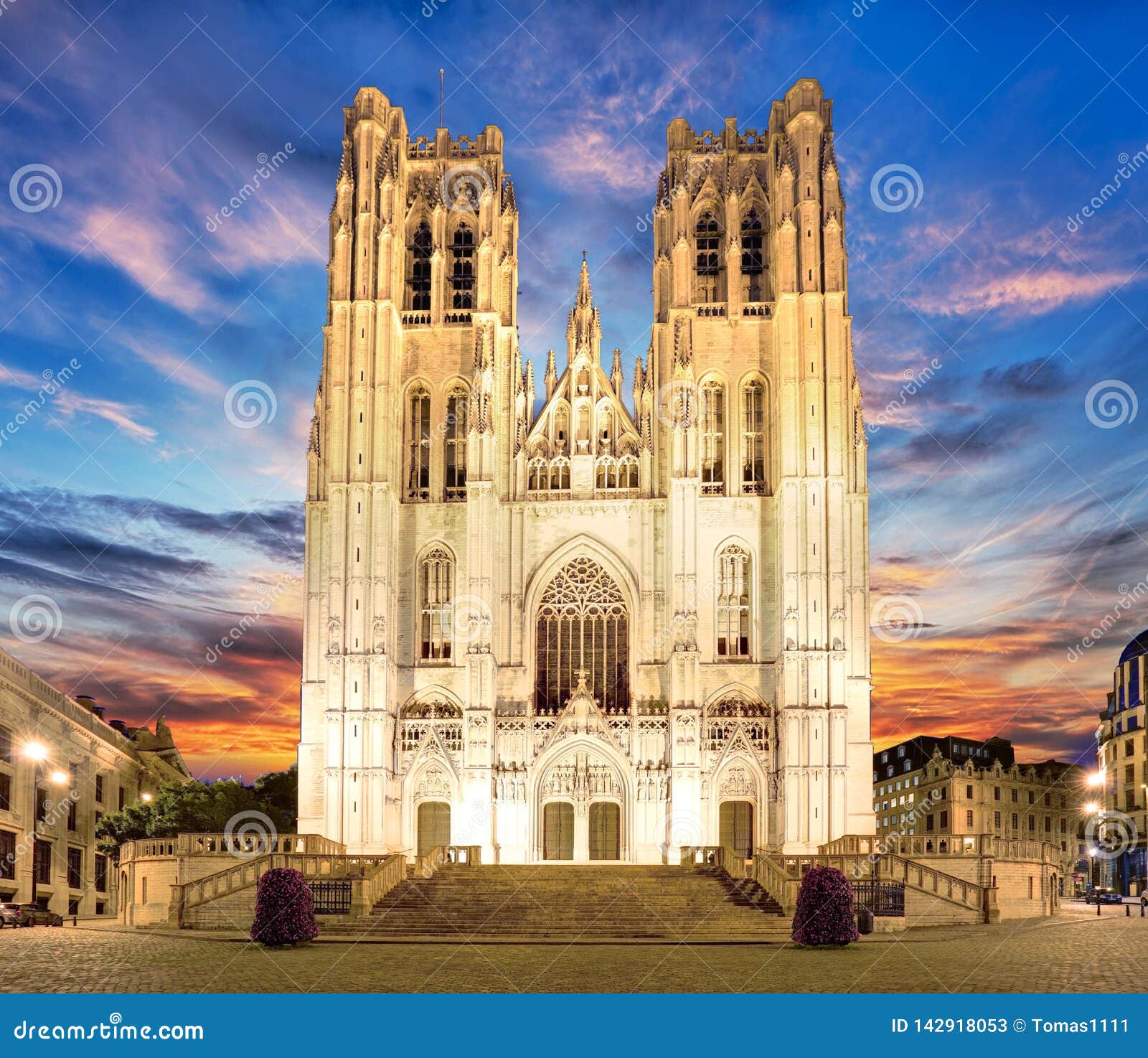 brussels - cathedral of st. michael and st. gudula, belgium
