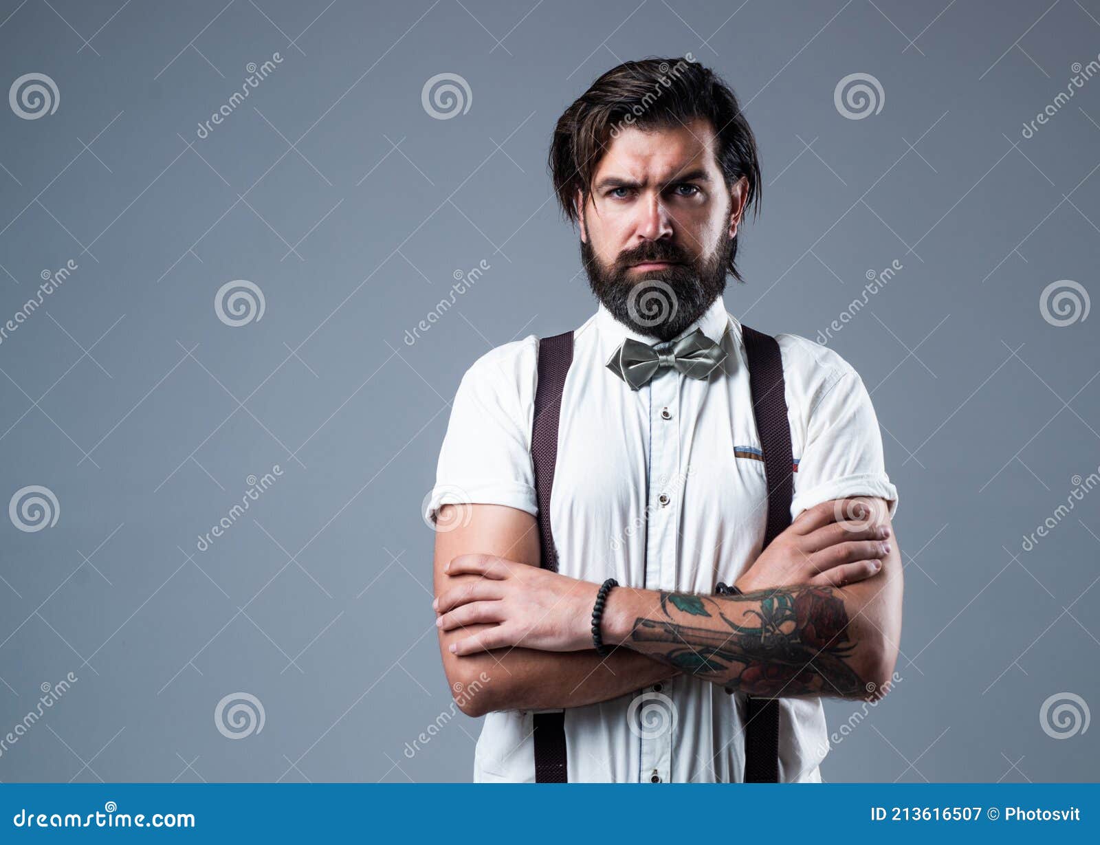 sink Spectacle forest Brutal Bearded Man with Moustache Wear Suspenders and Bow Tie, Confidence  Stock Image - Image of watchmaker, confident: 213616507