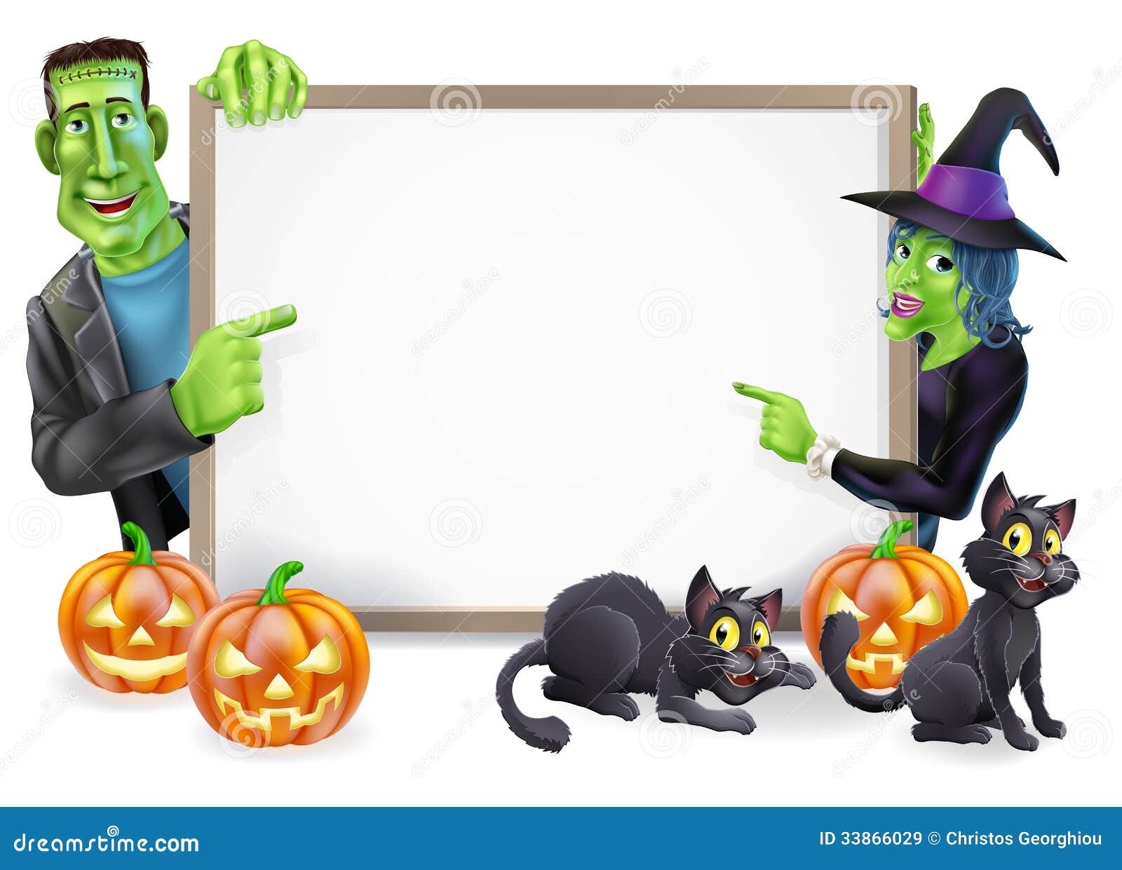 Banner De Halloween Com Bruxa E Frankenstein Ilustração do Vetor -  Ilustração de pontiagudo, espuma: 33866029, image size:1600x1241