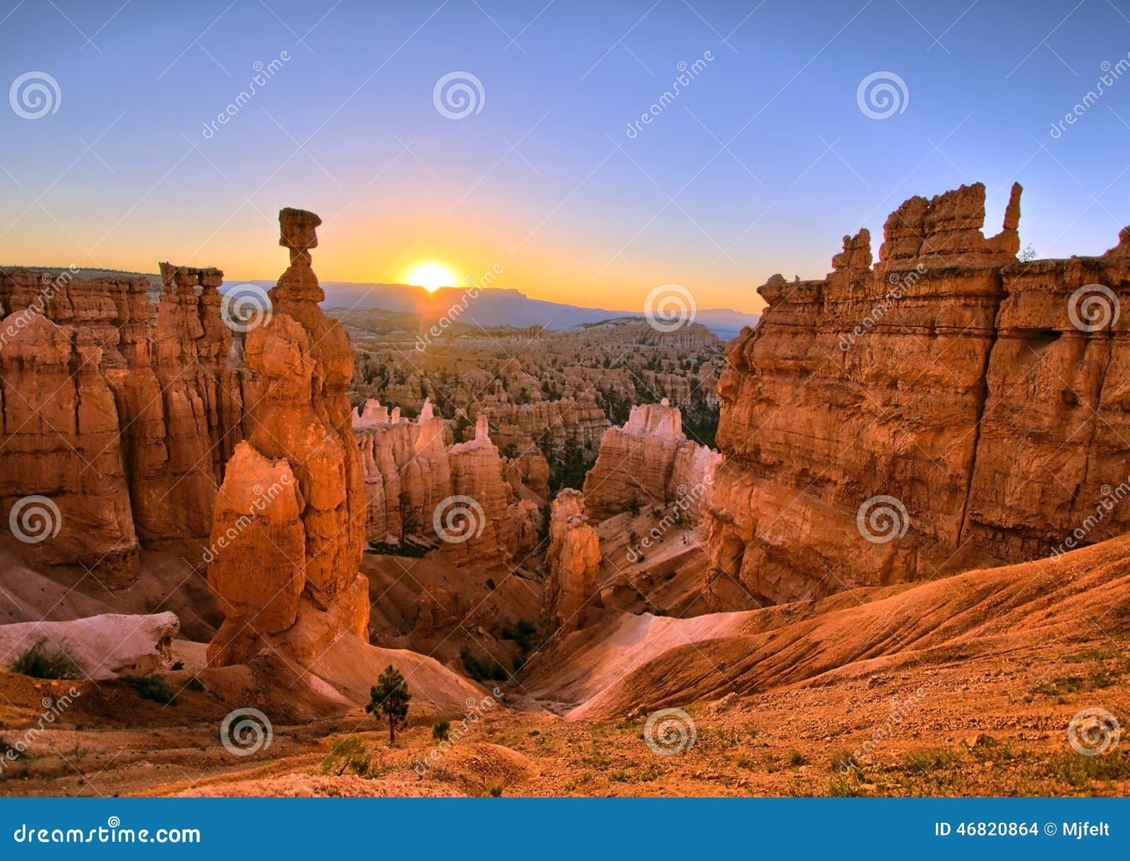 Bryce Canyon Sunrise. A sunrise HDR image of Thors Hammer in Bryce Canyon National Park, Utah. Canon 5D MarkIII