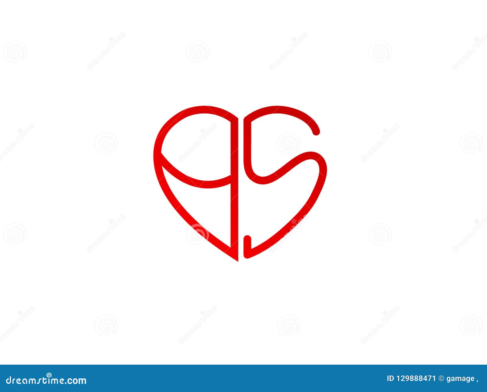 Initial Logo Letter ZN With Heart Shape Red Colored, Logo Design