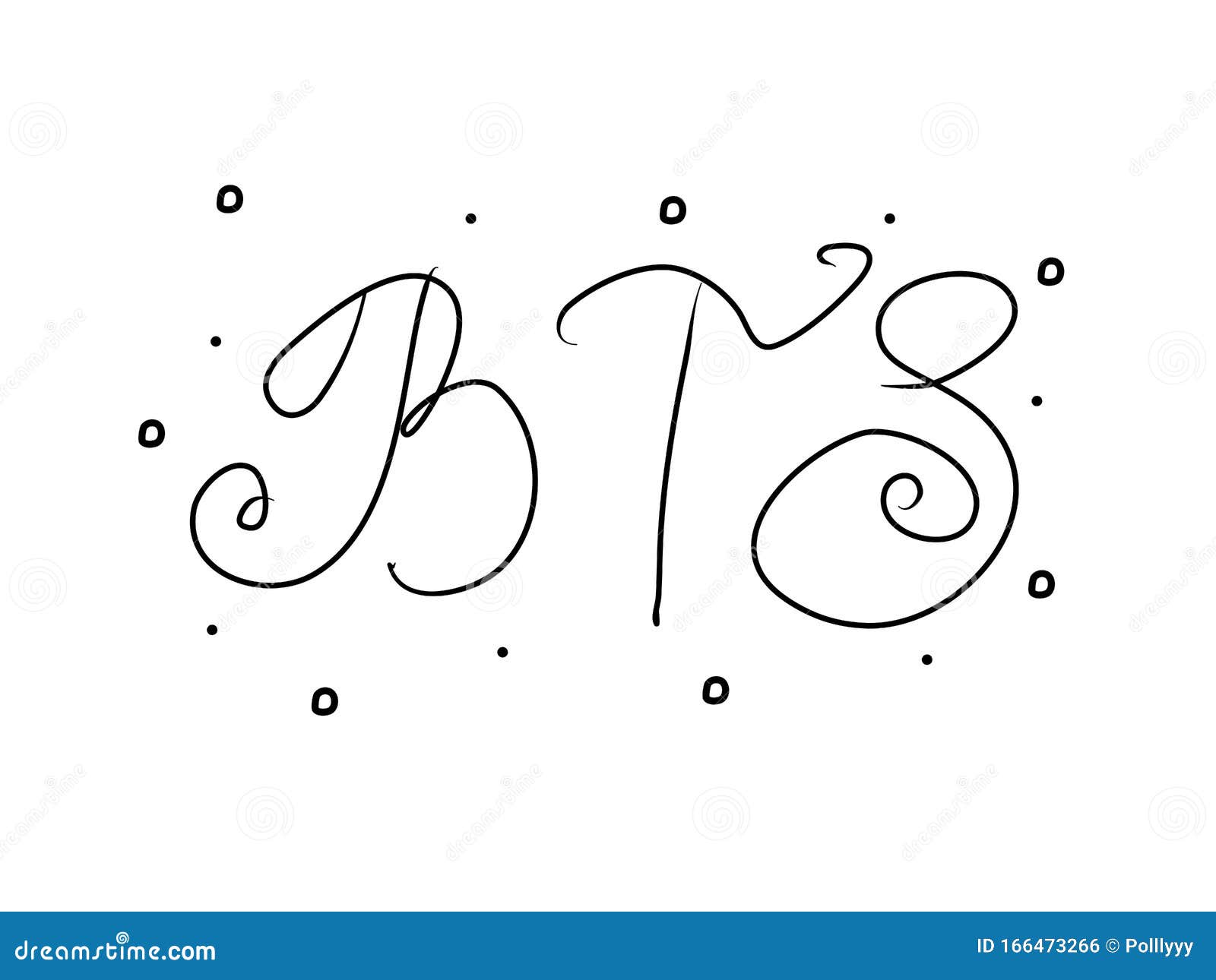 BTS, Abbreviation. Hand Lettering For Concept Design. Information Vector Illustration Concept