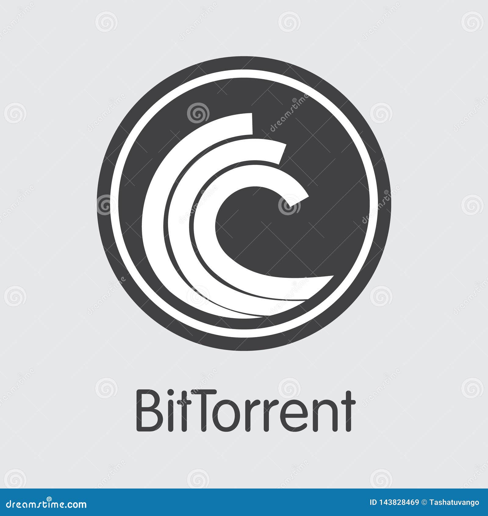 btt - bittorrent. the icon of money or market emblem.