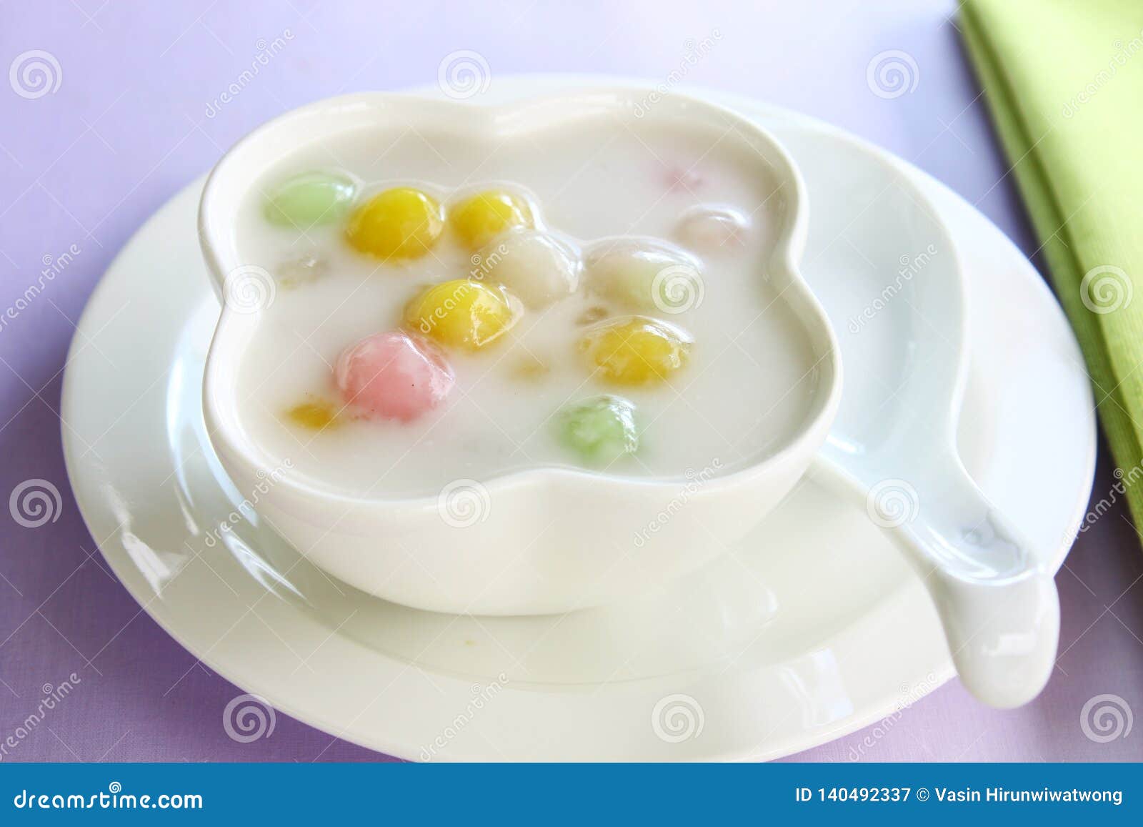 Bualoy, Thai Dessert. Rice Ball in Coconut Milk Stock Image - Image of