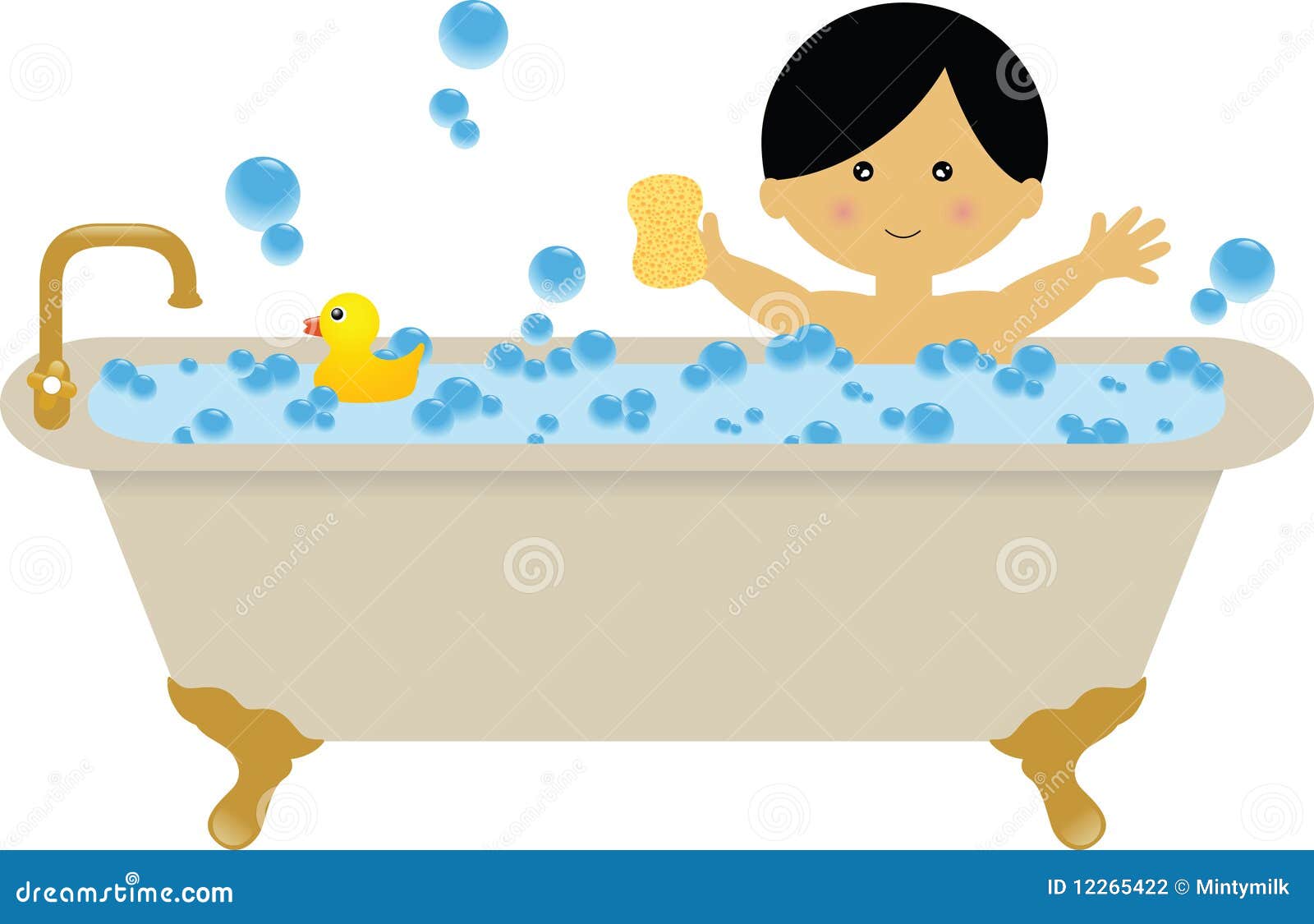 bathtub with bubbles clipart