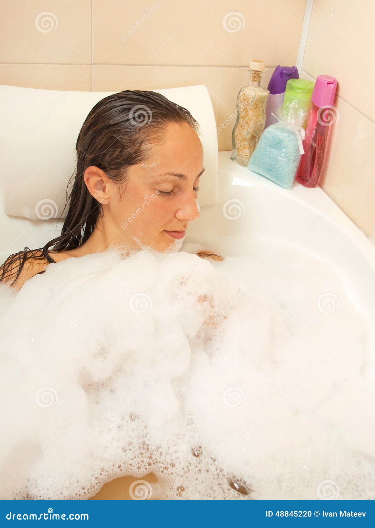 Bubble bath stock photo. Image of bubble, colorful, relax 48845220