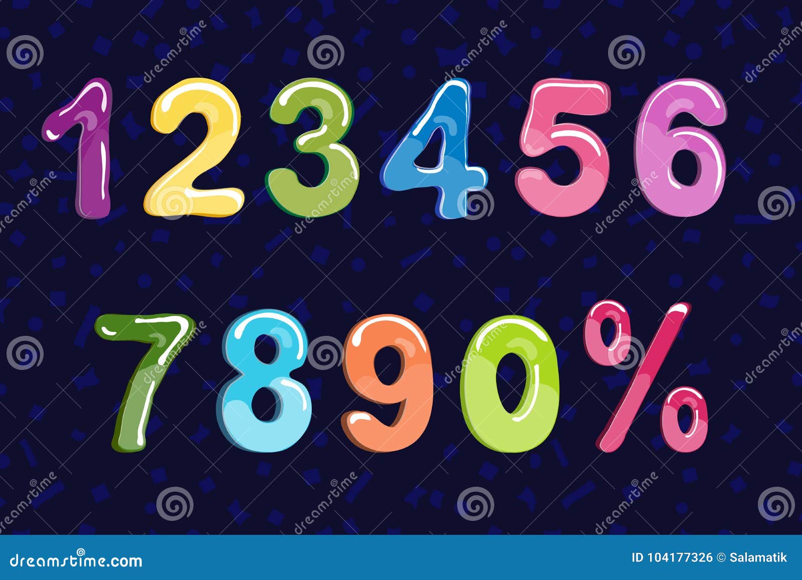 Jelly Numbers. Cartoon Kid Font. Funny Typographic Elements Vector ...