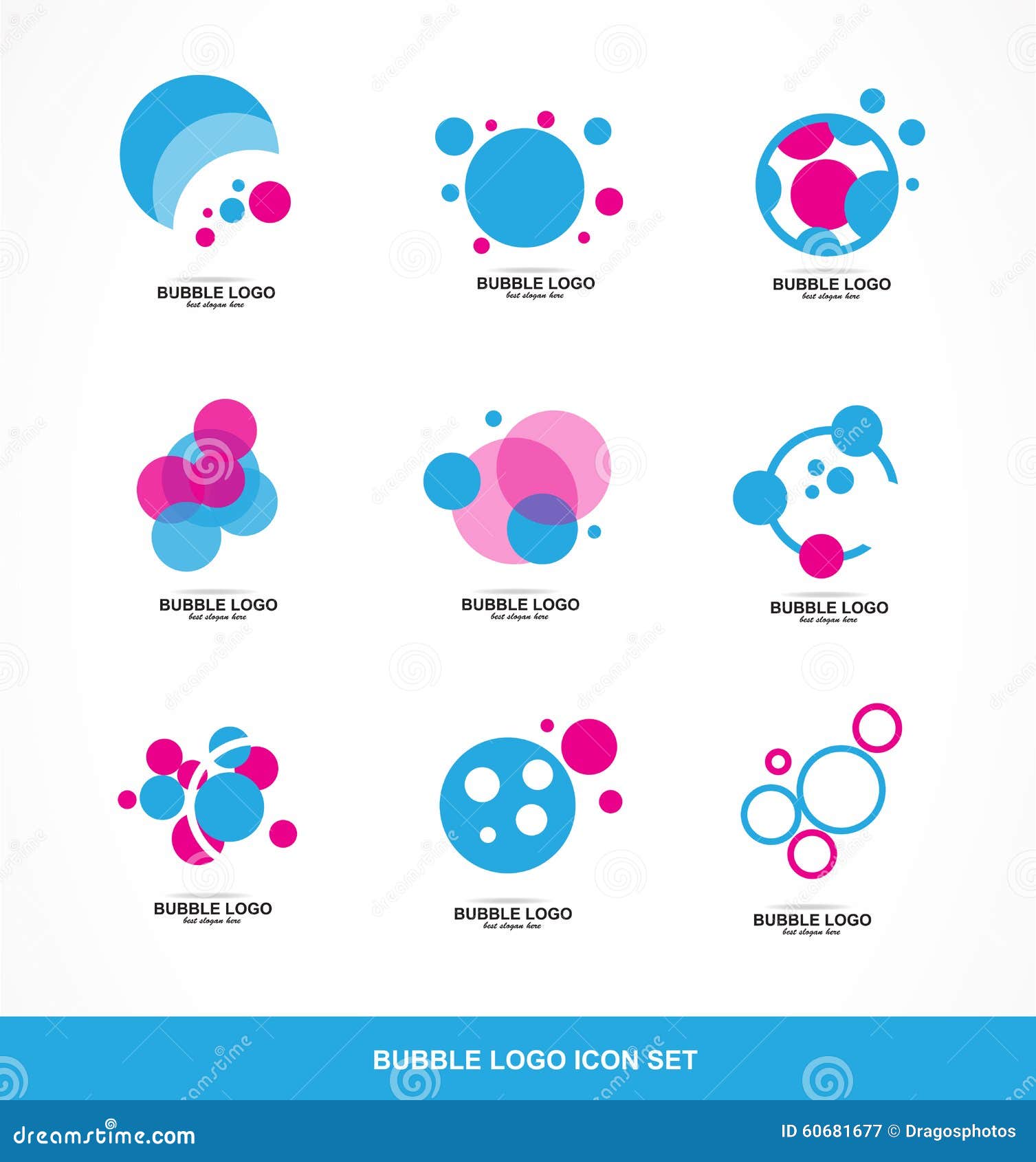 Bubble Circle Logo Icon Set Cartoon Vector 60681677