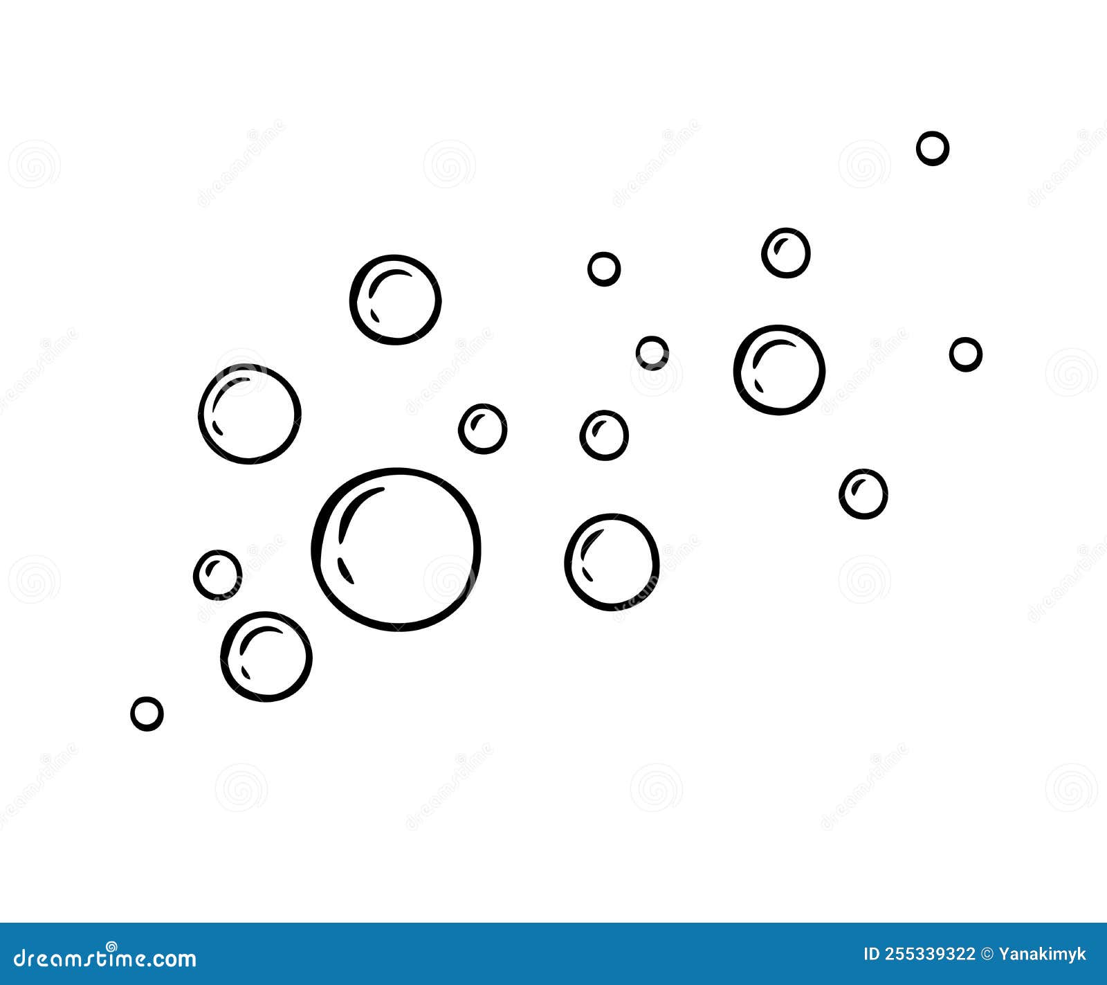 Bubble Doodle Water Vector Illustration Design Template. Outline Simple