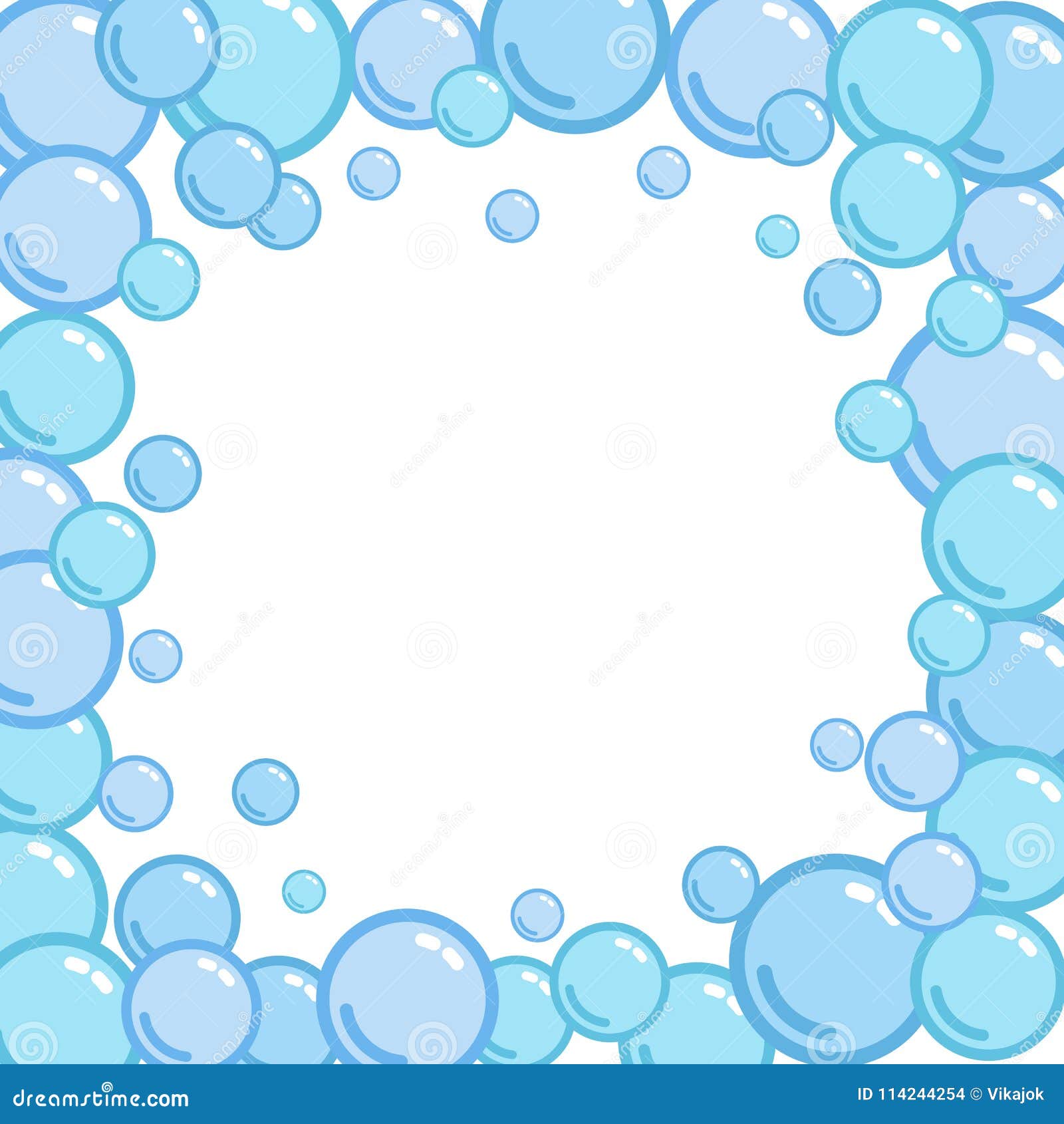 bubble frame, place for text from blobs, soap blister bounding box, foam border,  