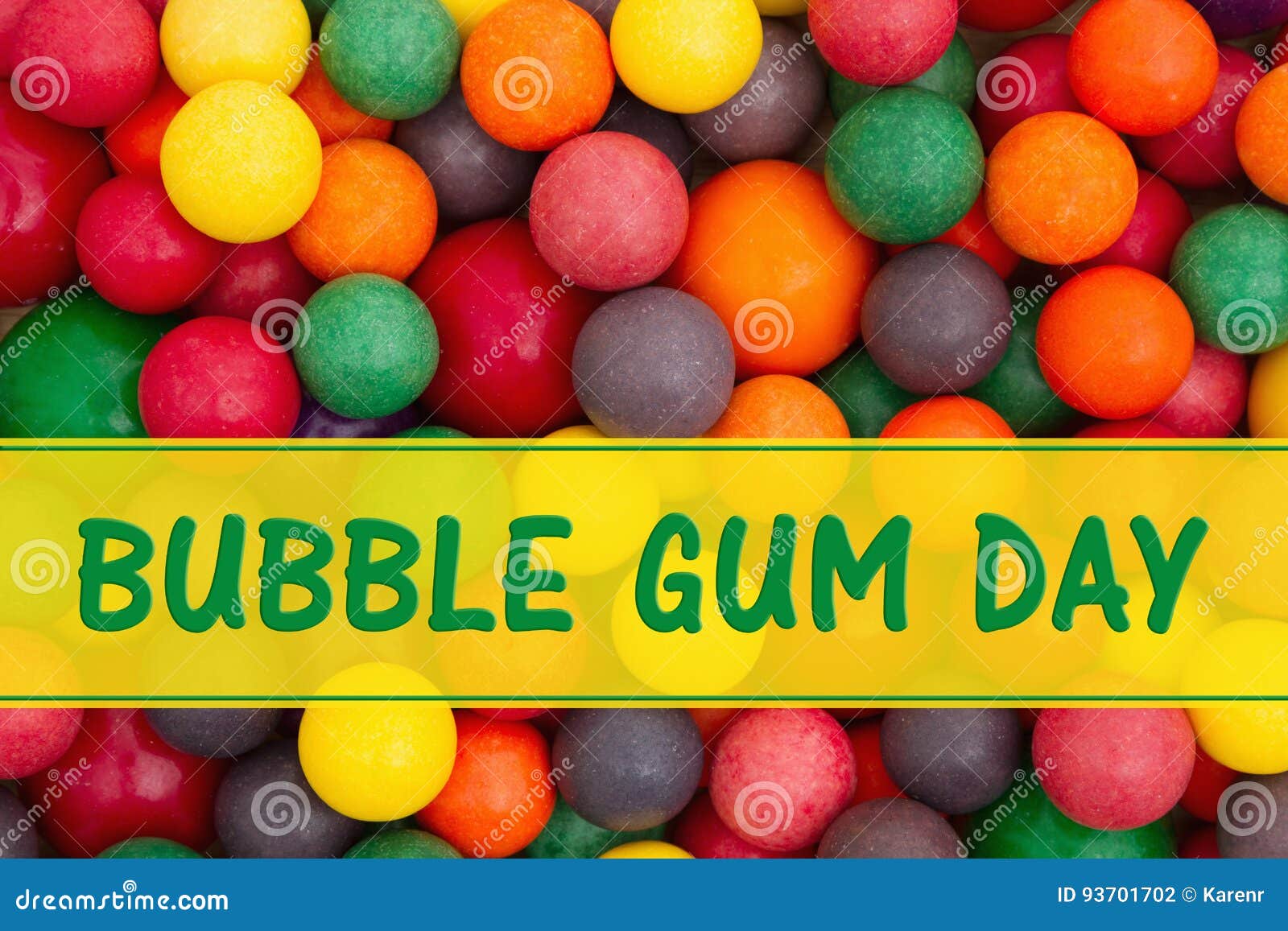 National Bubble Gum Day Message Stock Photo Image of chewing