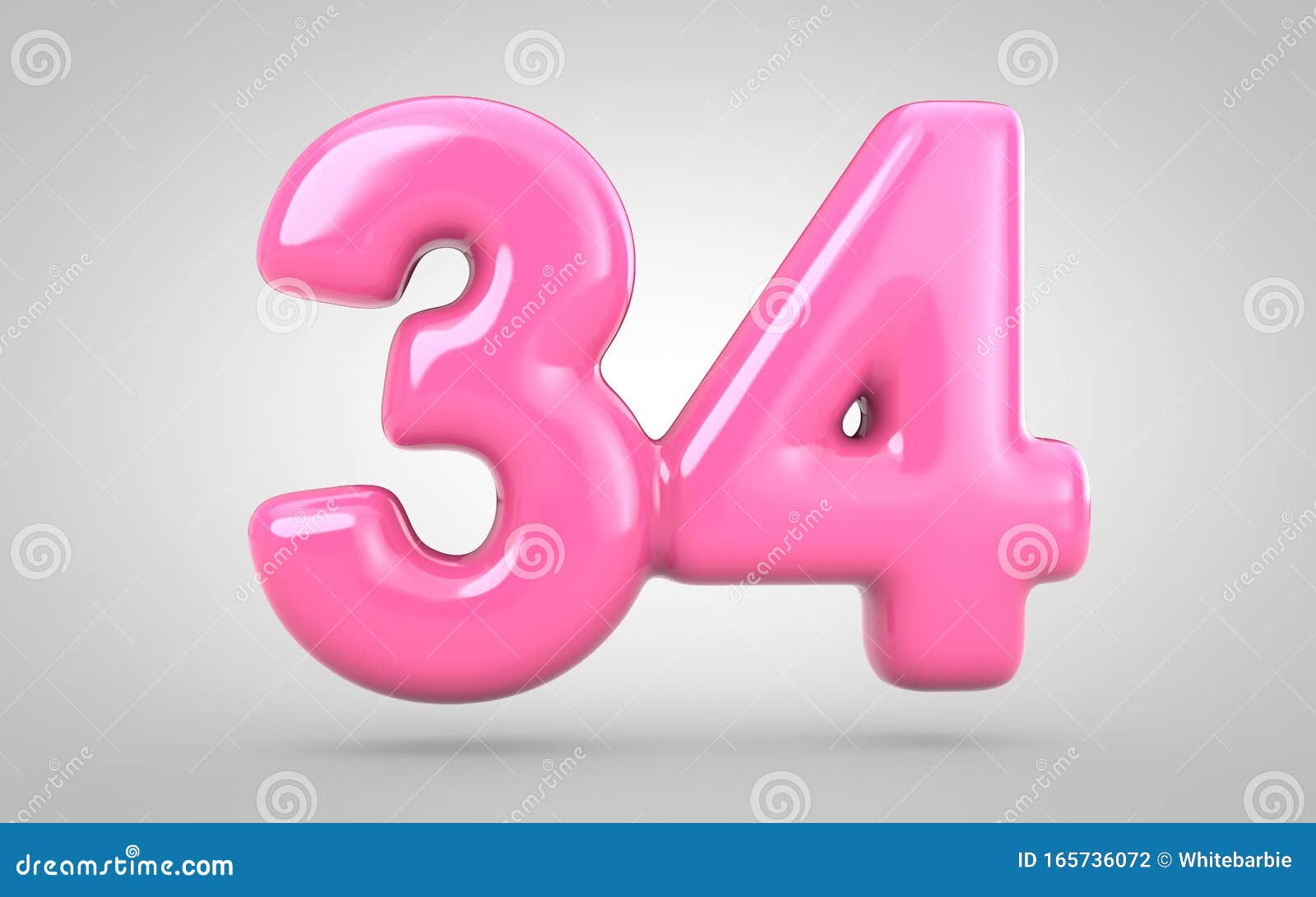 Bubble Gum Number 34 Isolated On White Background Stock Illustration ...