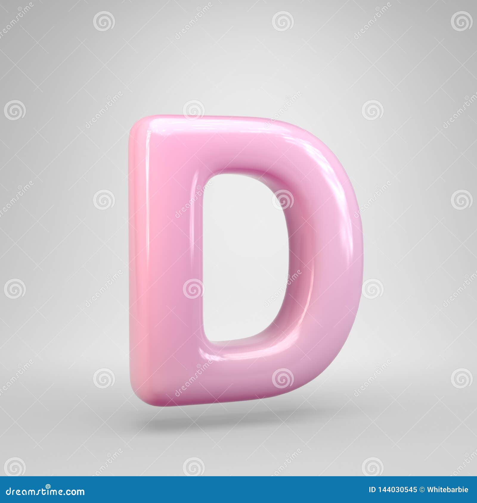 Bubble Gum Pink Letter D Uppercase Isolated On White Background Stock ...