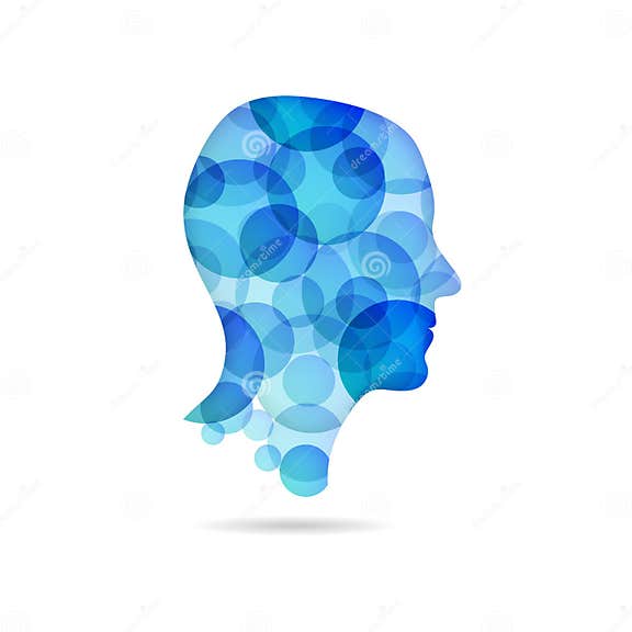 Bubble head poster blue stock illustration. Illustration of concept