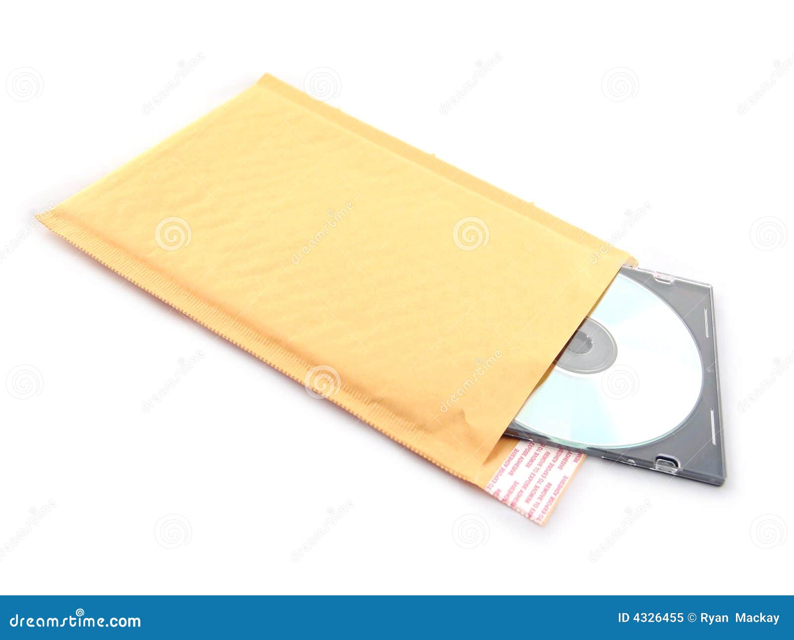 Bubble mailer with cd stock image. Image of communication 4326455