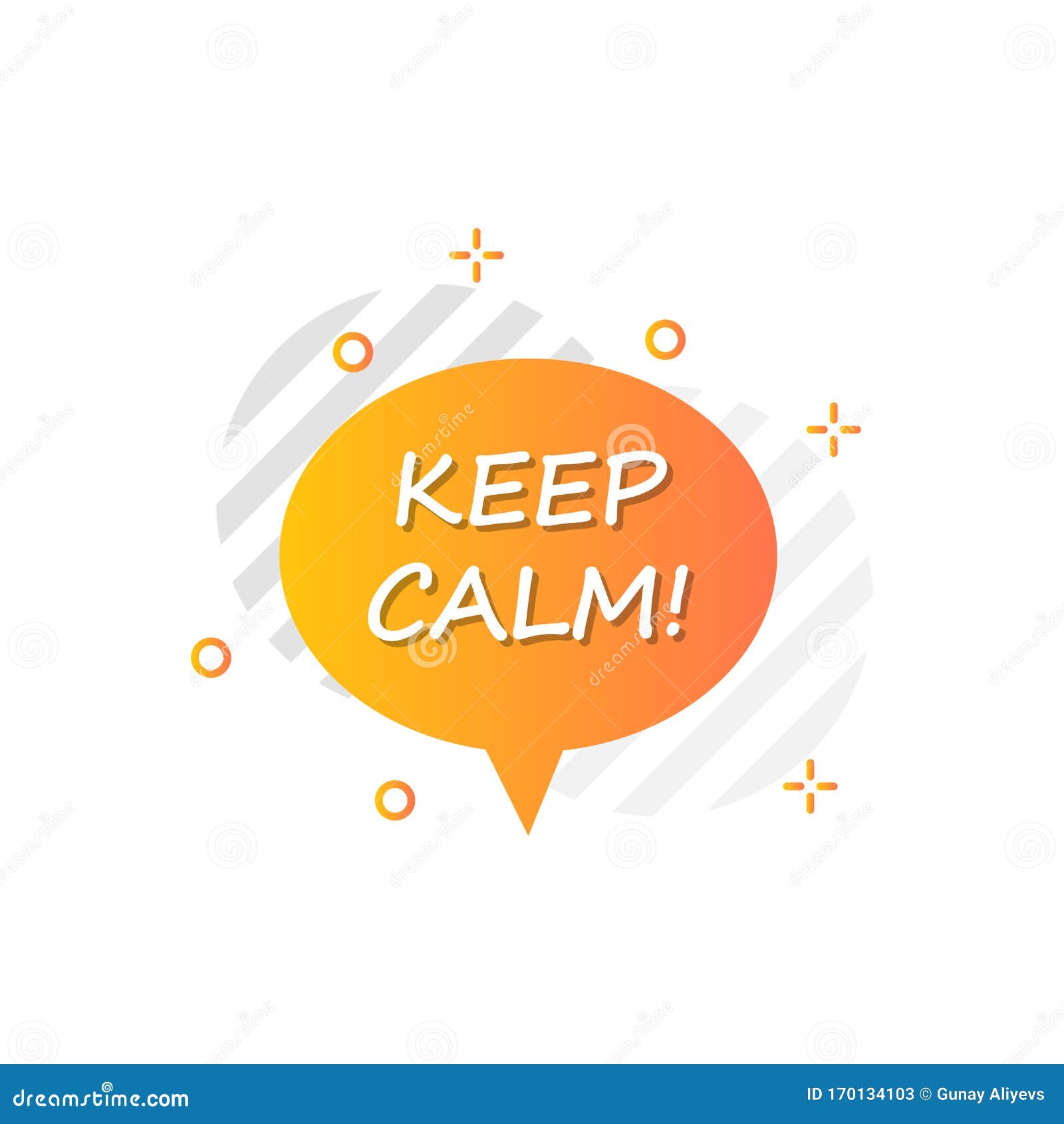 Bubble In Orange, Keep Calm Icon. Simple Colored Outline Vector Of