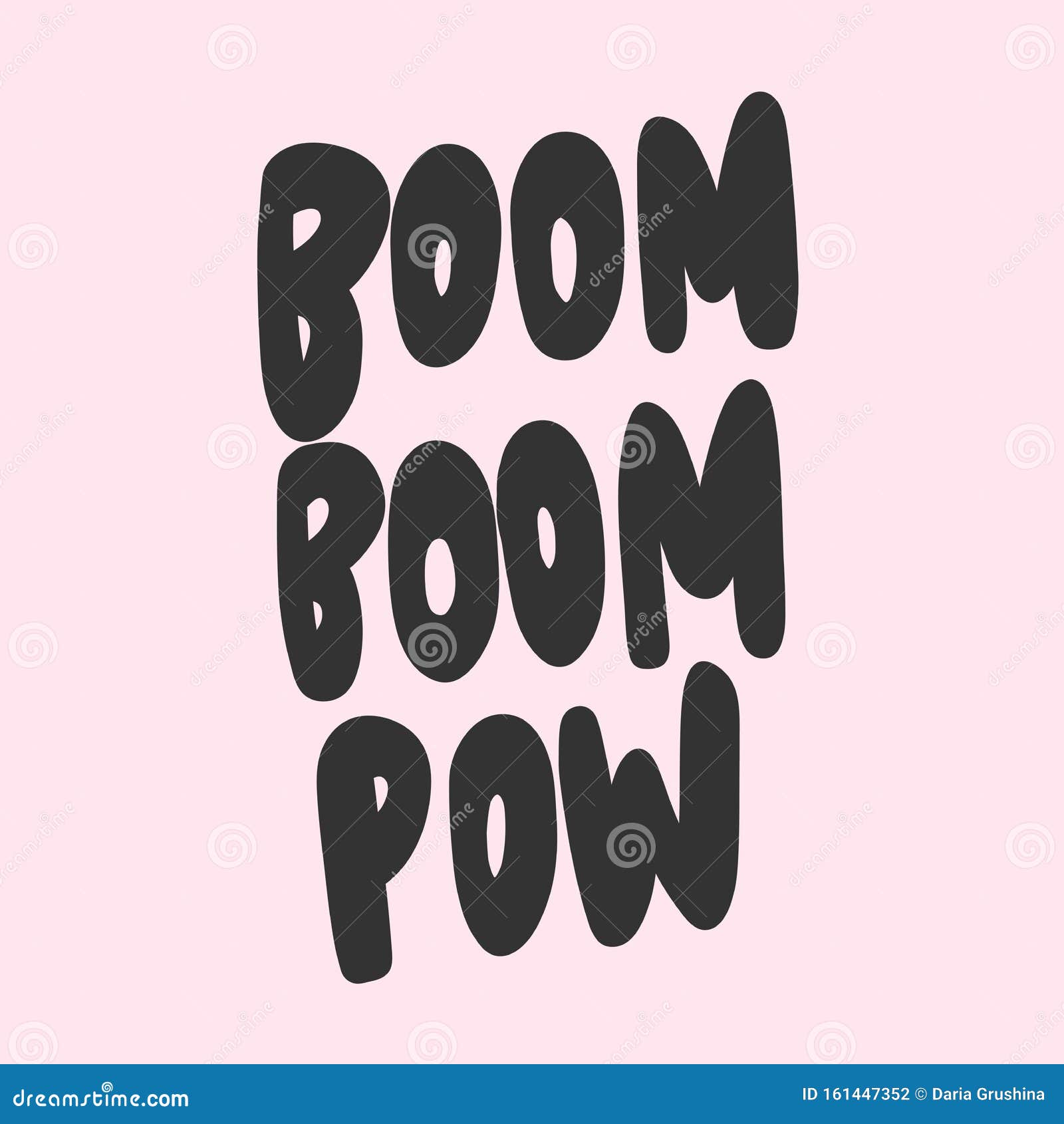 Boom Boom Pow. Sticker for Social Media Content. Vector Hand Drawn