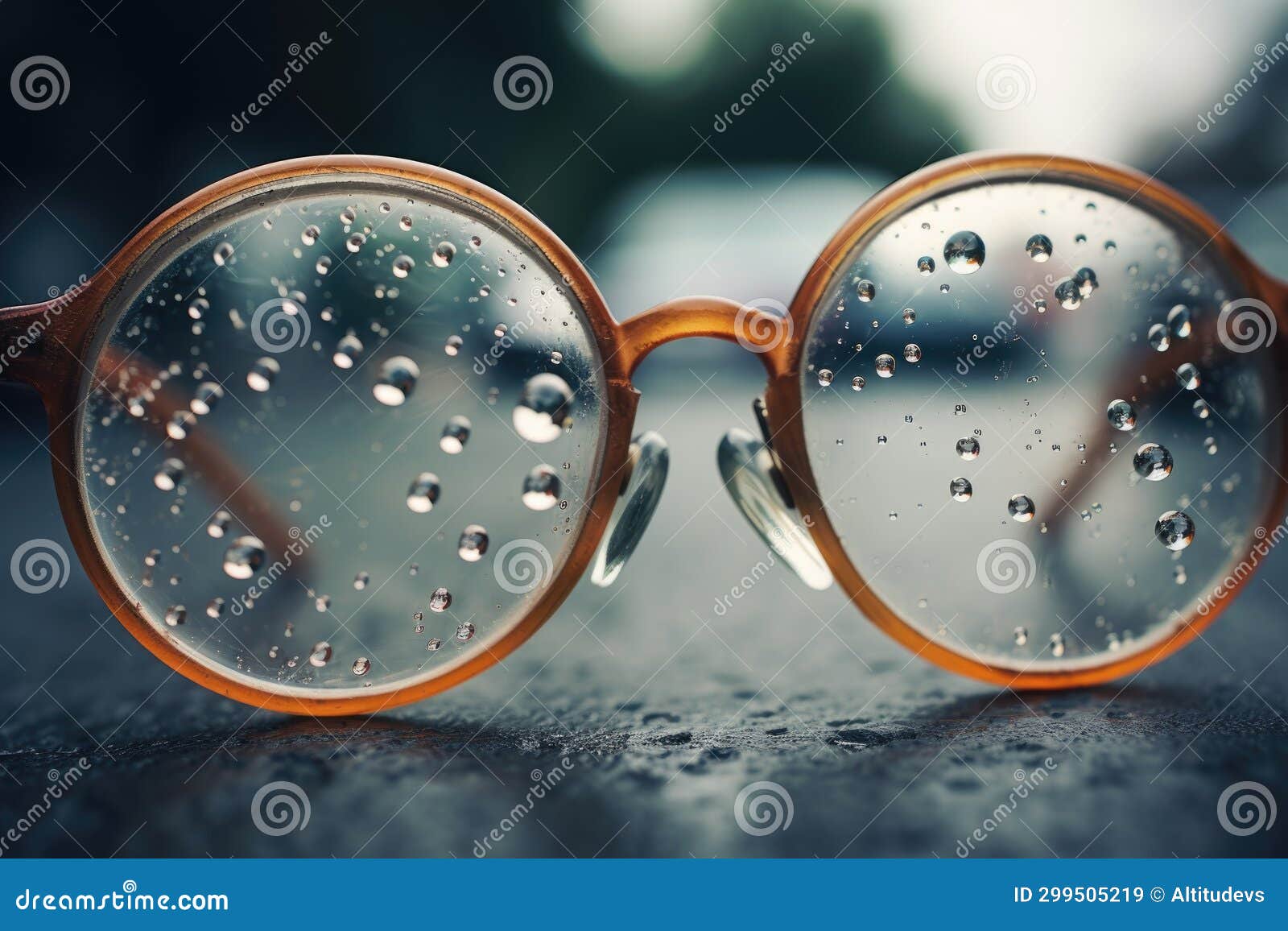 A Bubble Stuck on the Lens of a Pair of Eyeglasses Stock Image Image