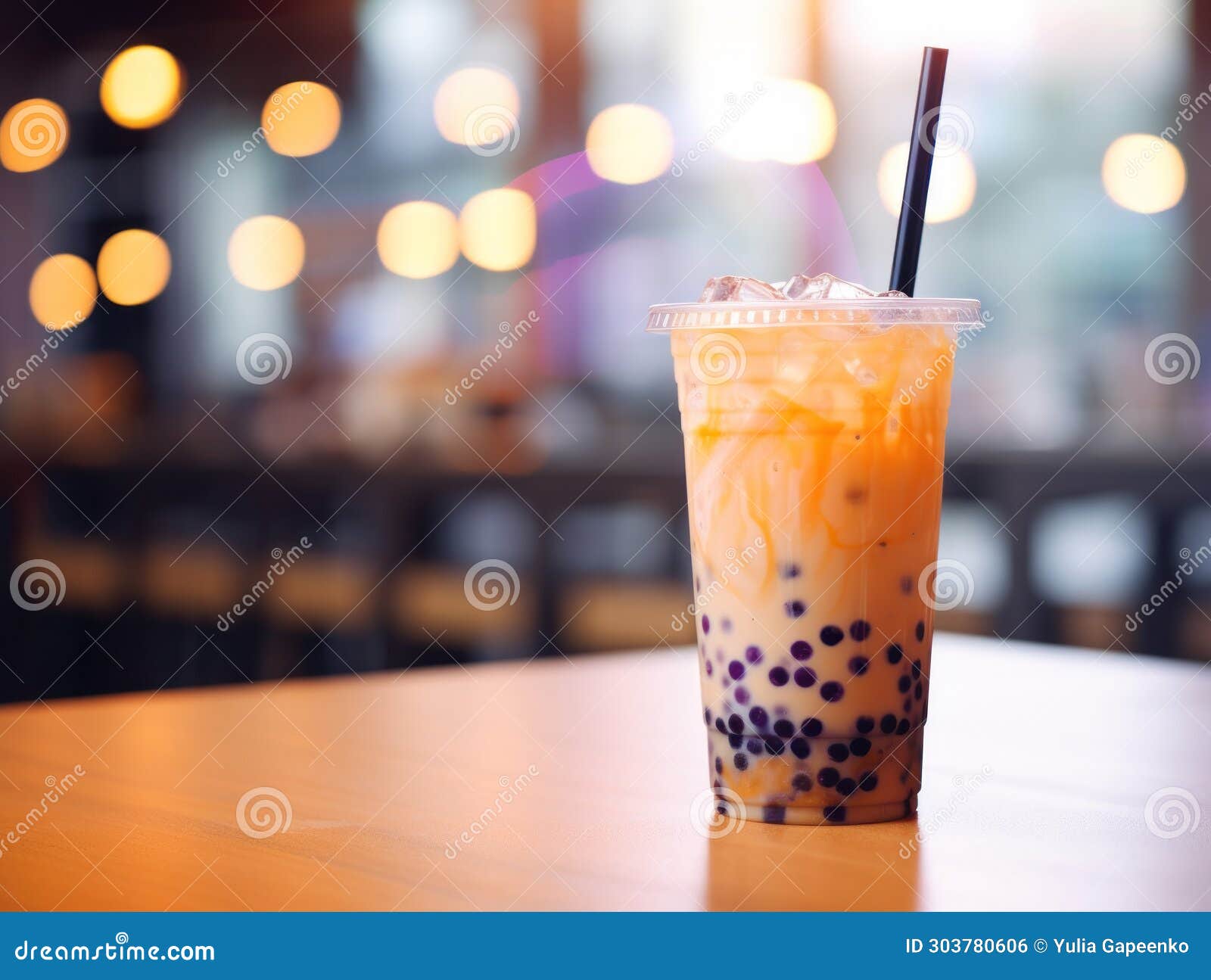 Bubble Tea Drink on Table with Straw Stock Photo Image of straw