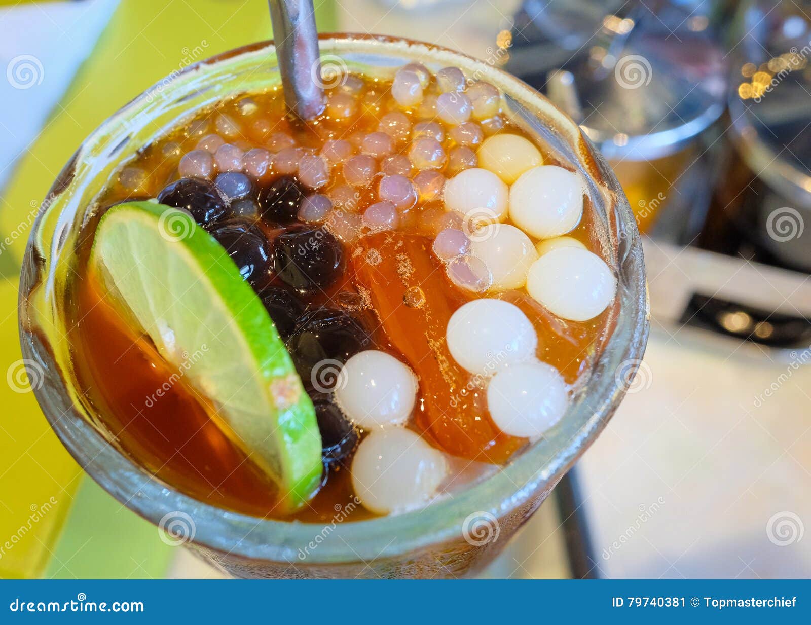 Bubble Tea Iced Lemon Tea with Tapioca Pearls Stock Image Image of milk, lemonicedtea 79740381