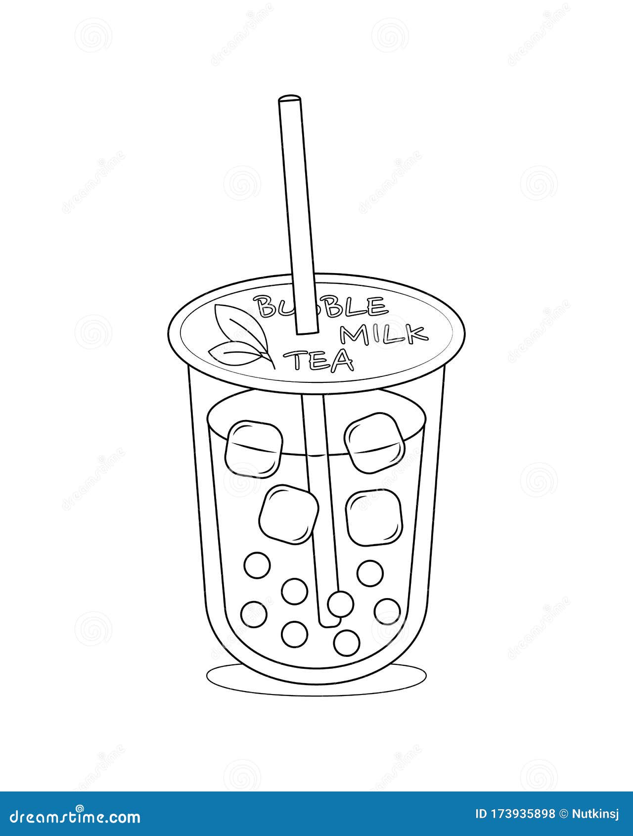 Bubble Tea Vector Colorless Stock Vector   Illustration of ...