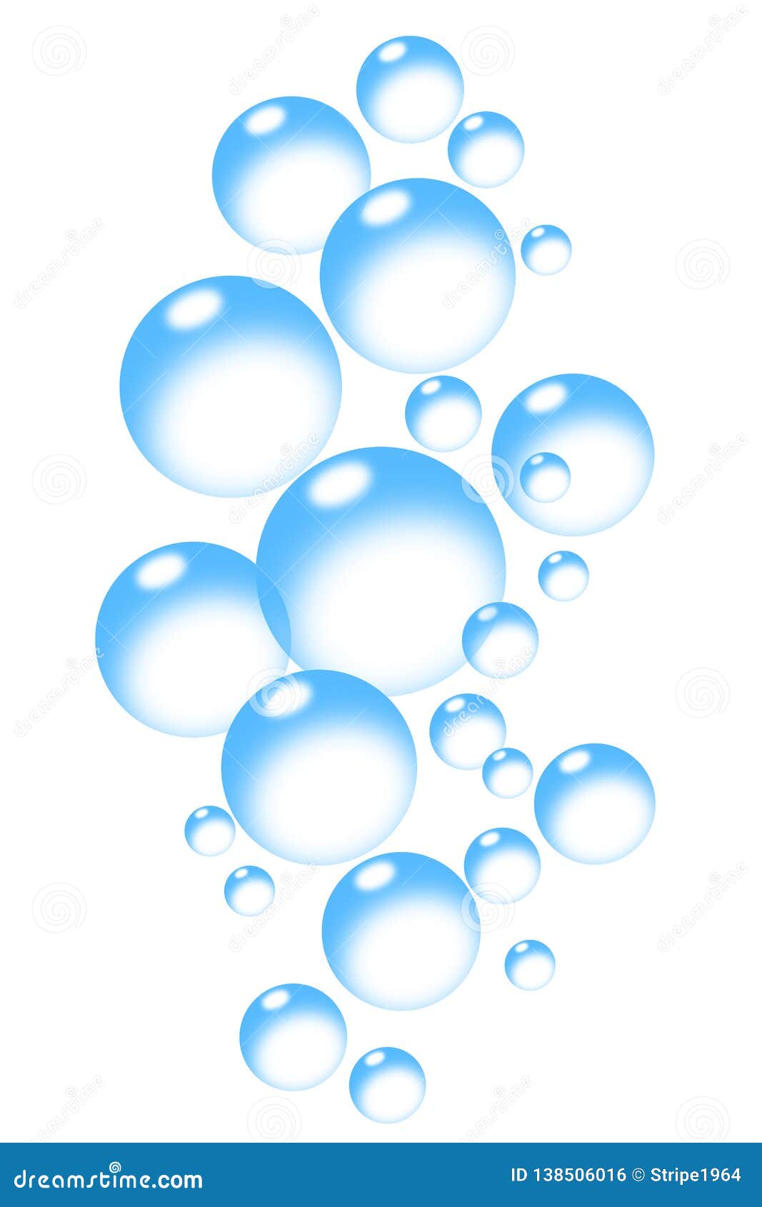 Bubbles Background Blue on White Soap Fizz Stock Illustration ...