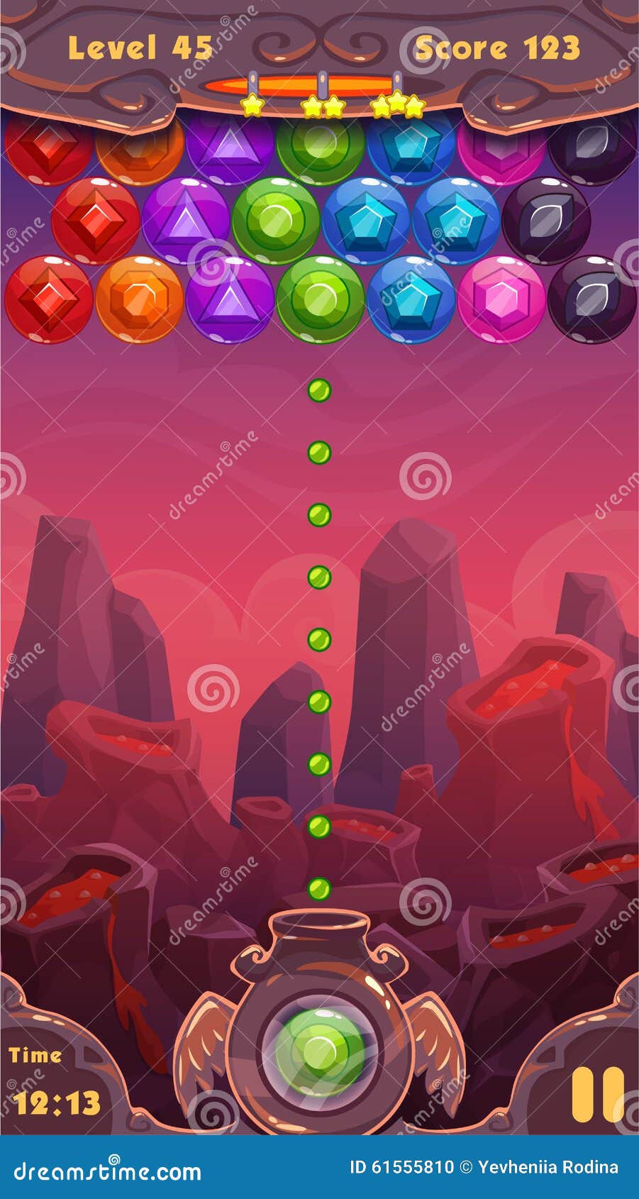 Bubbles Shooter Game Screen Stock Illustration Image 61555810