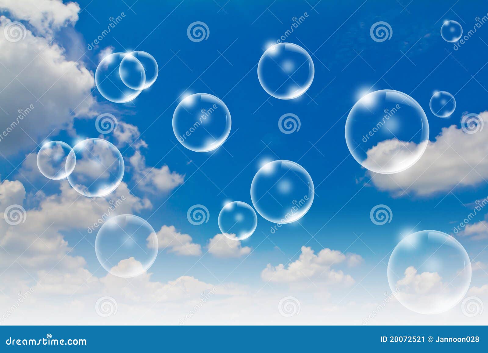 Bubbles in the sky stock image. Image of light, background 20072521