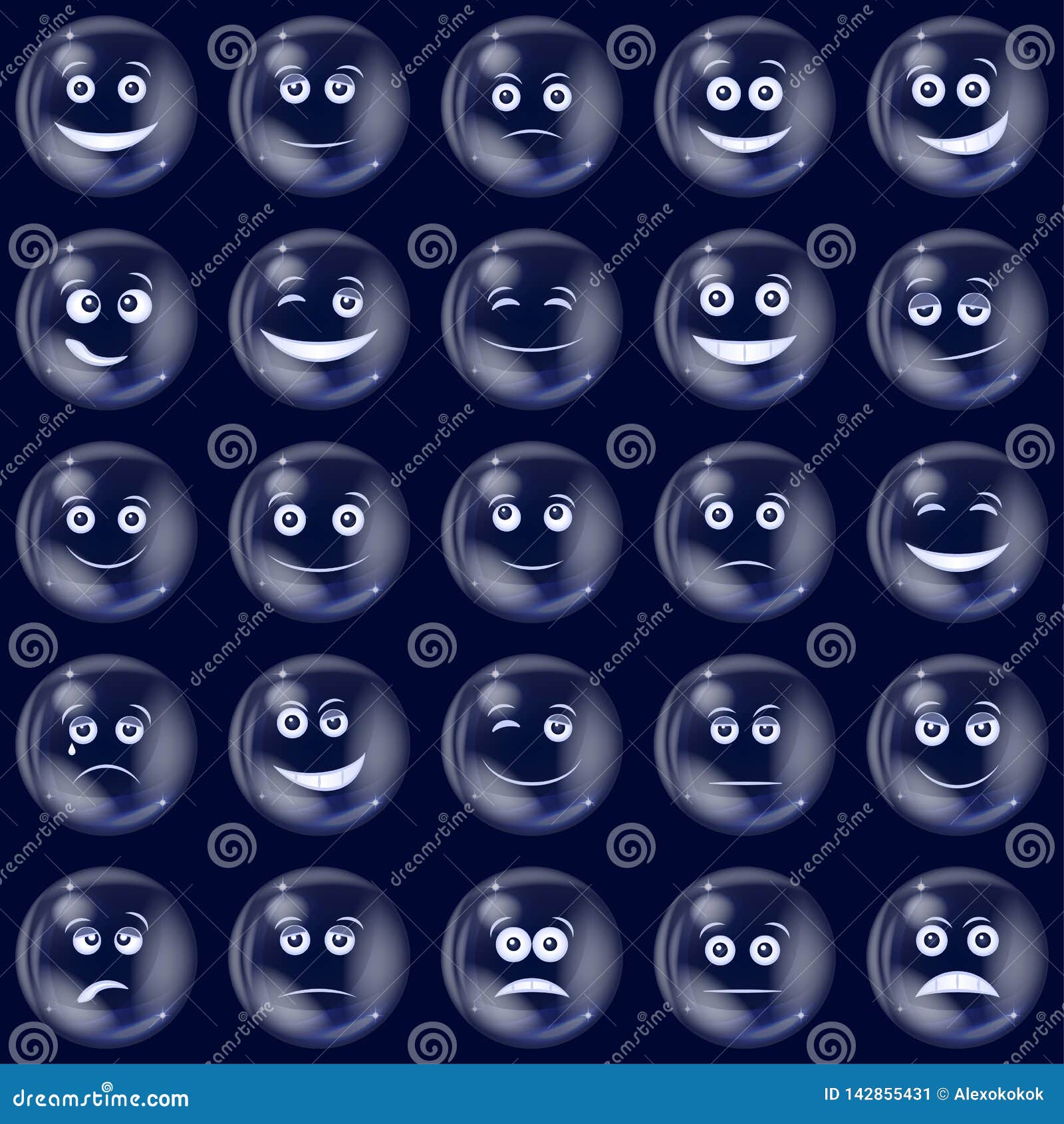Bubbles Smileys Set stock vector. Illustration of expression 142855431