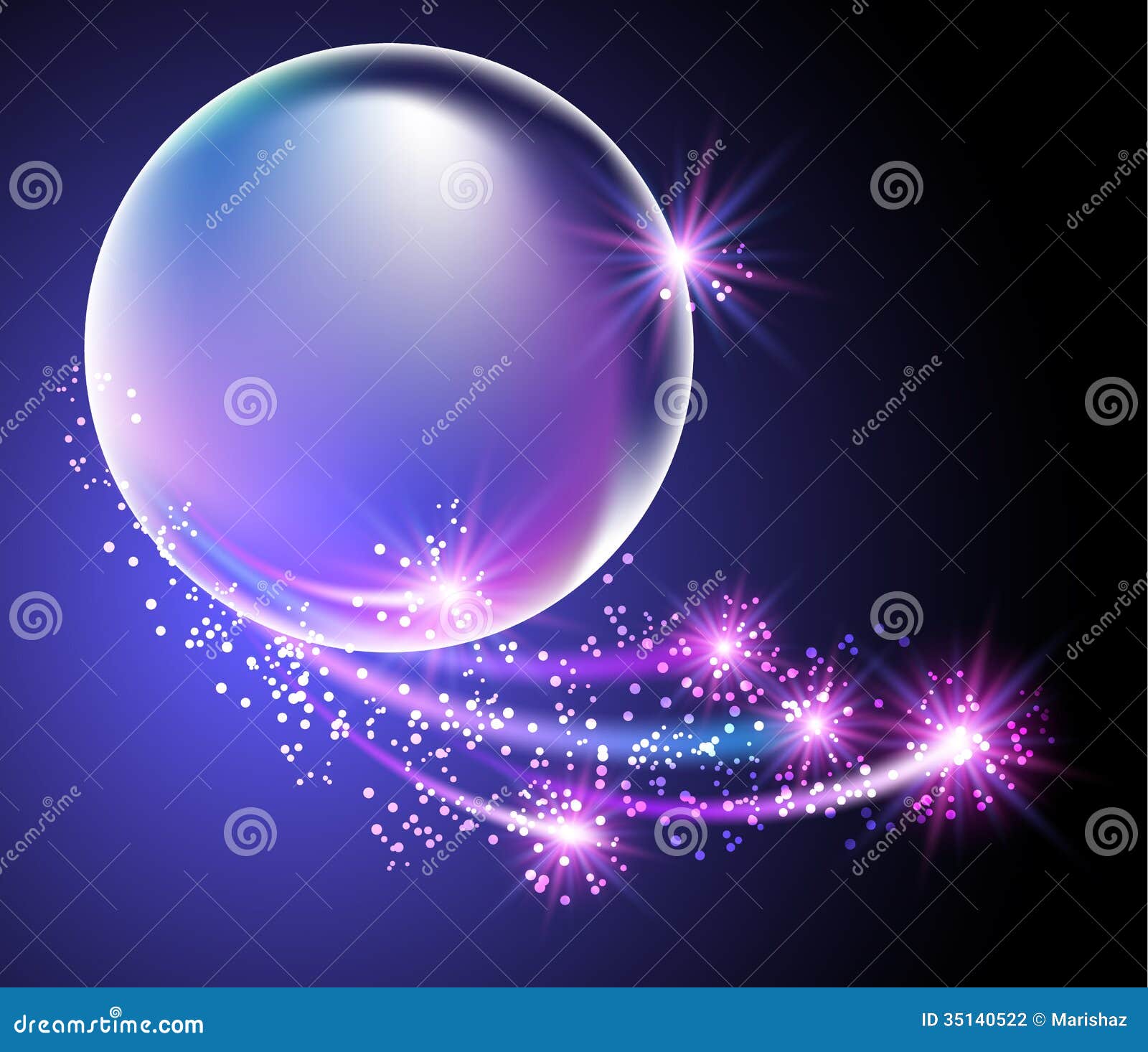 Bubbles and stars stock vector. Illustration of bubbles 35140522