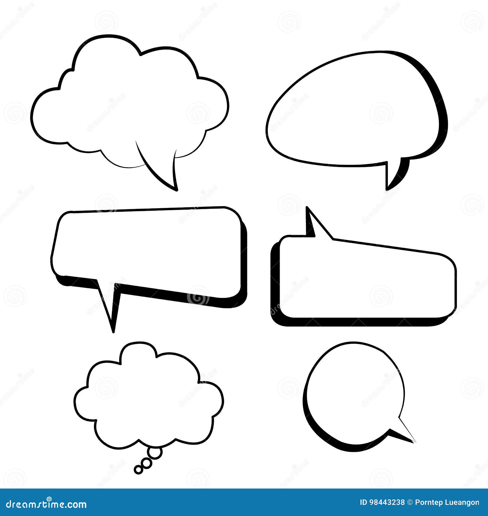 Bubbles Text Boxes Comic Set Vector with Isolated Stock Vector ...