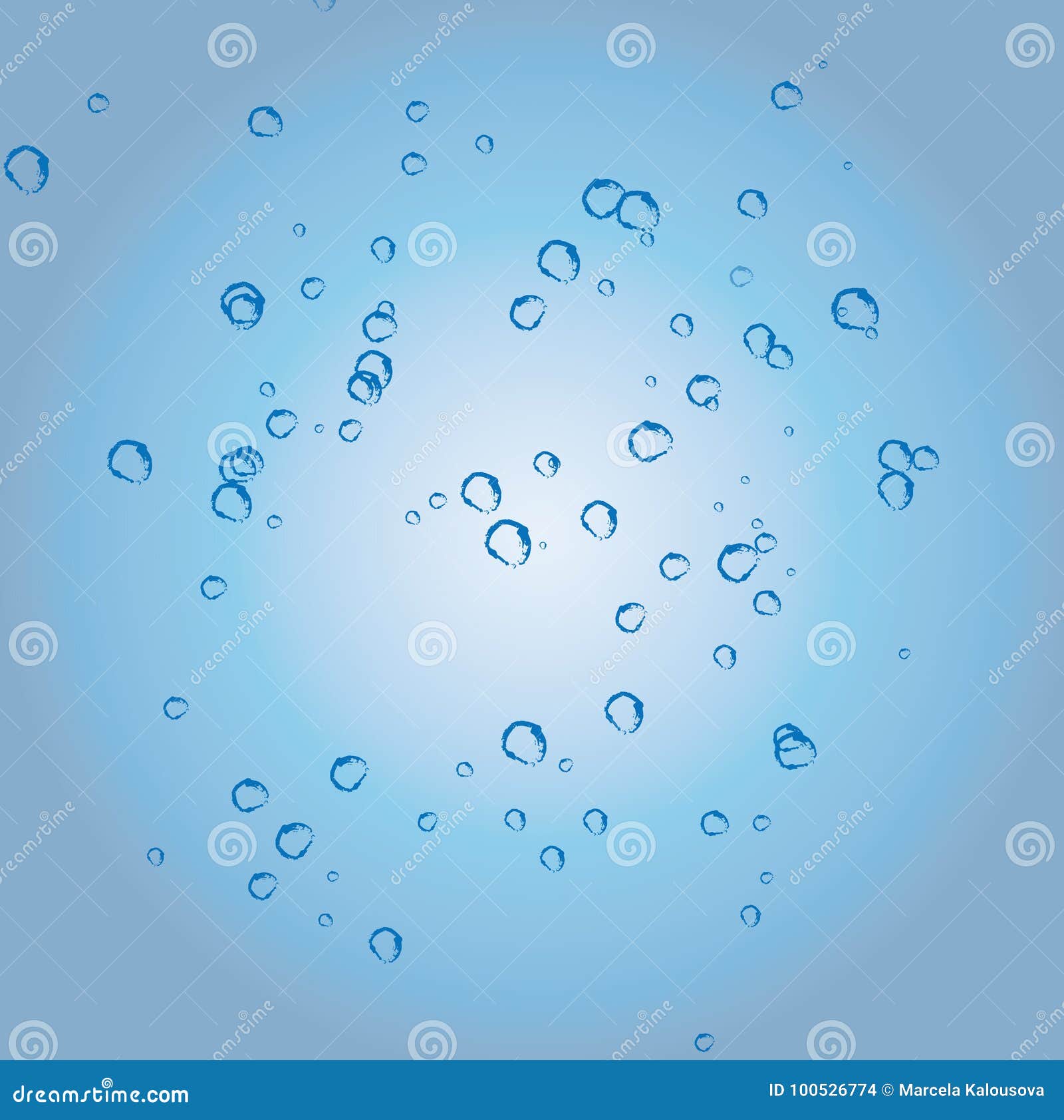 Bubbles in Water on Blue Background Stock Vector Illustration of seamless, horizontal 100526774