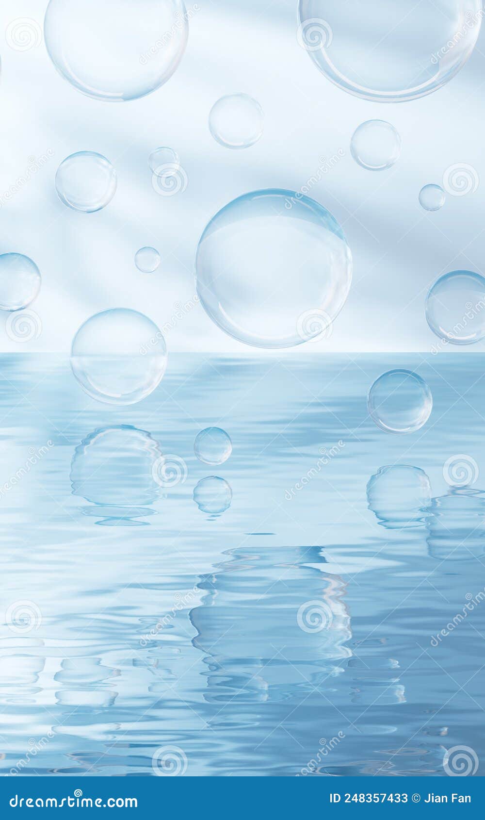 Bubbles on the Water Surface, 3d Rendering Stock Illustration Illustration of glossy, bubble