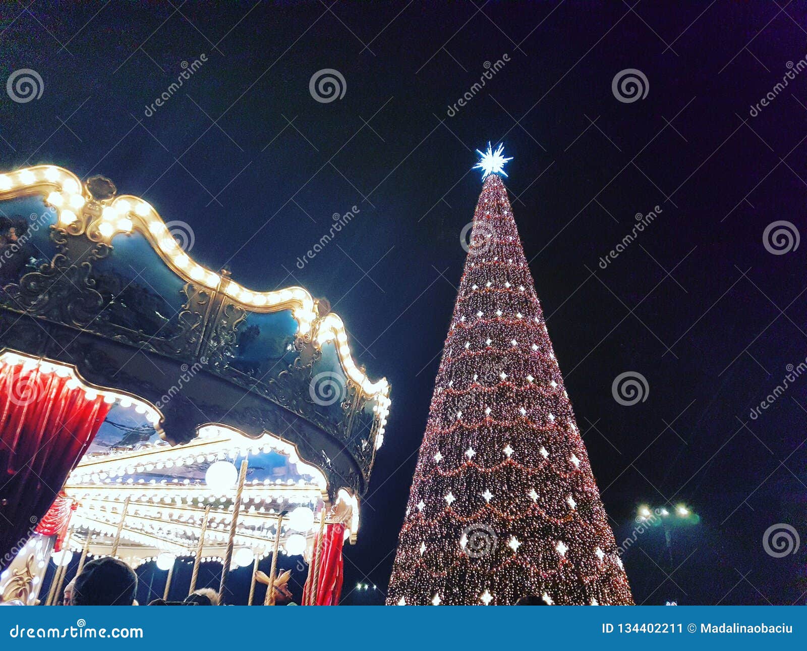 Bucharest Christmas market stock image. Image of constitutiei 134402211