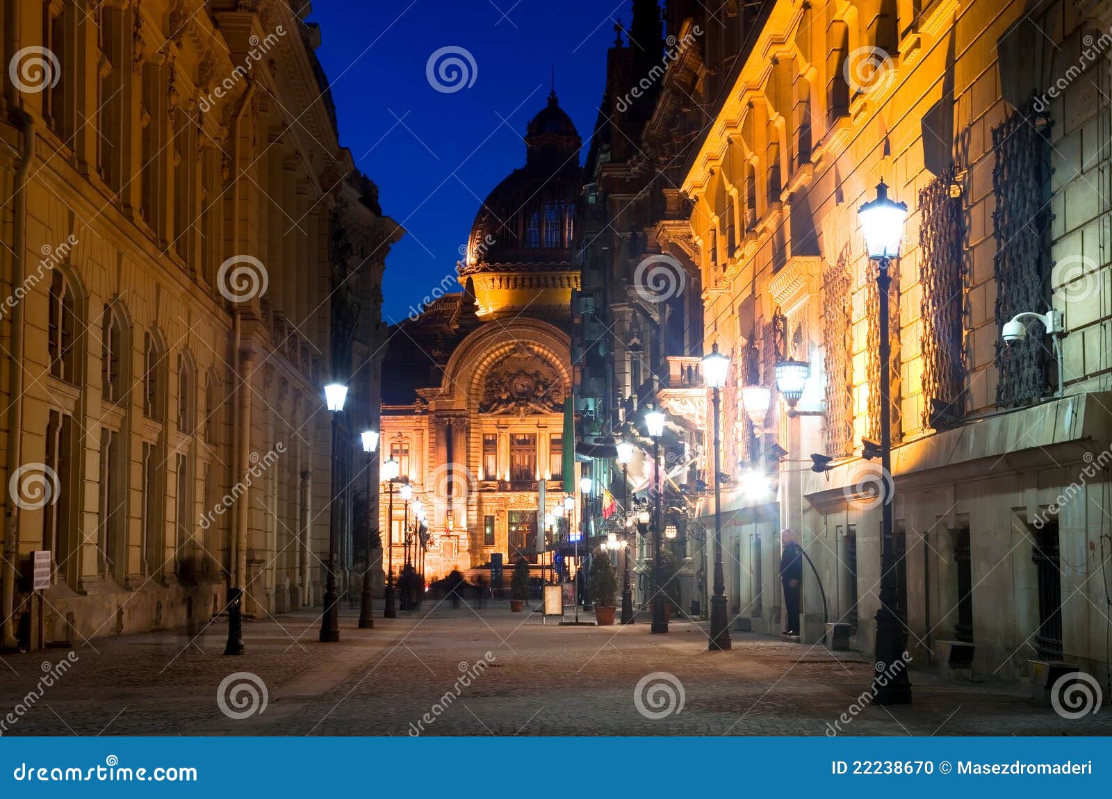 bucharest - historic center by night