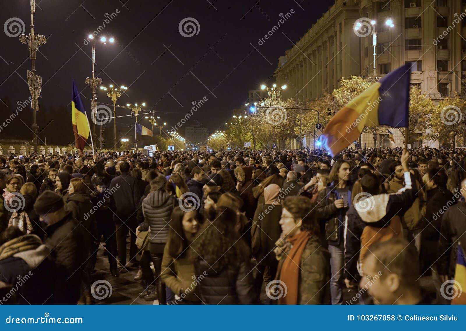 Bucharest Protest, Modifying the Laws of Justice Editorial Stock Photo