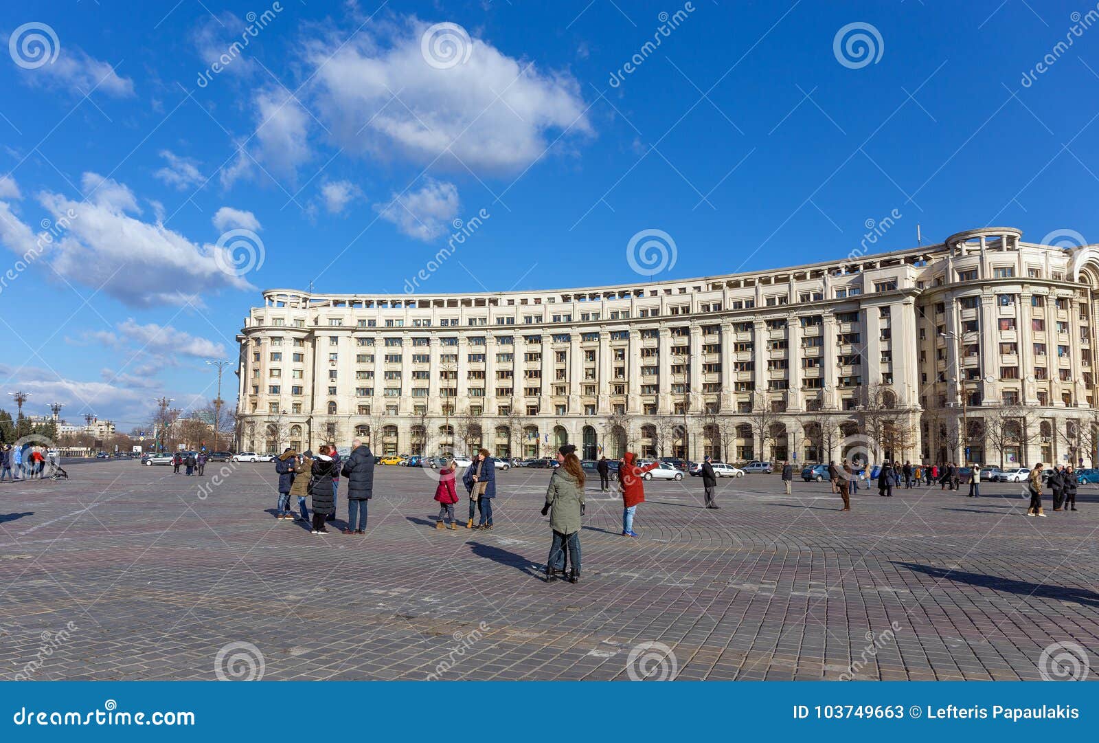 BUCHAREST, ROMANIA DECEMBER 31 Piata Constitutiei on December 31