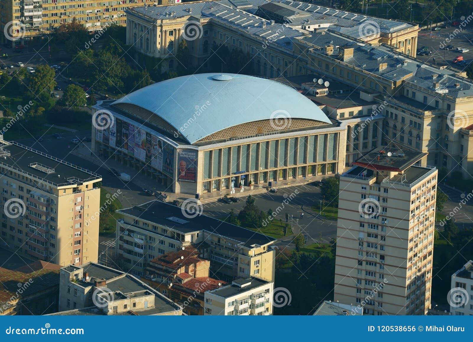 Bucharest, Romania, October 4, 2015 Aerial View of Sala Palatului