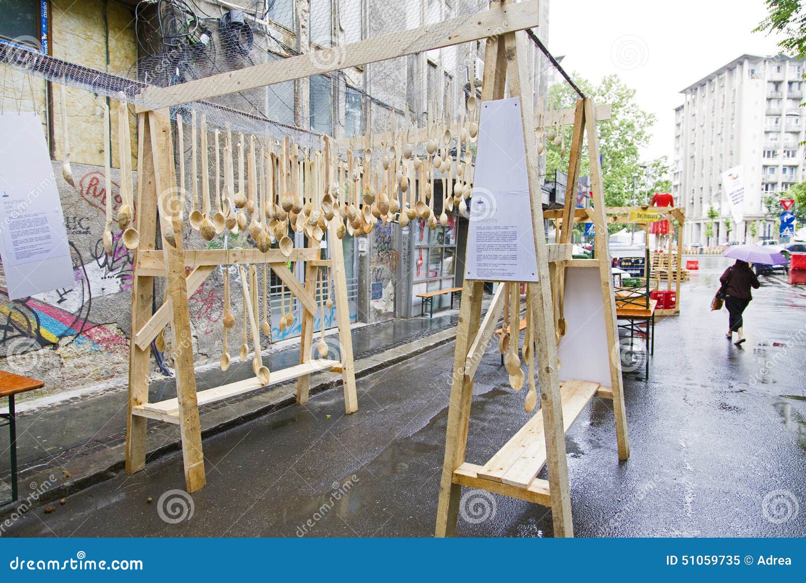 Wood Spoon Shop Exposed on Street Delivery Editorial Image Image of