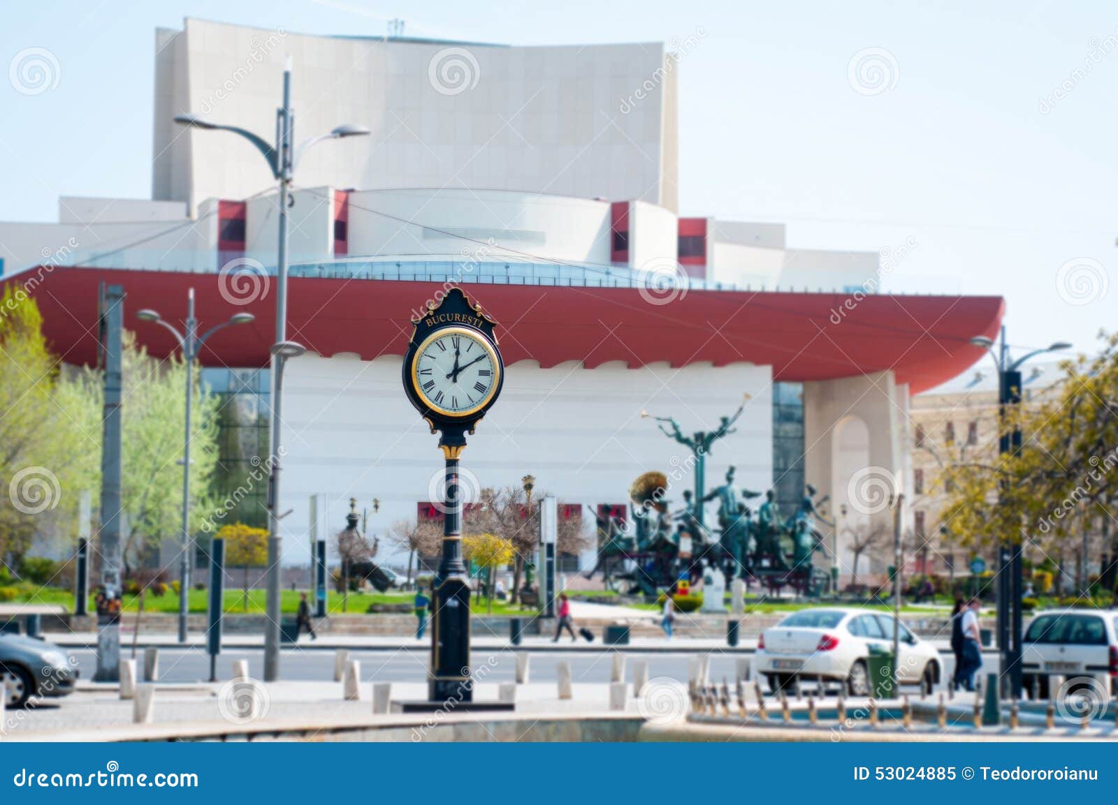 Bucharest Universitate Square Clock Editorial Image Image of