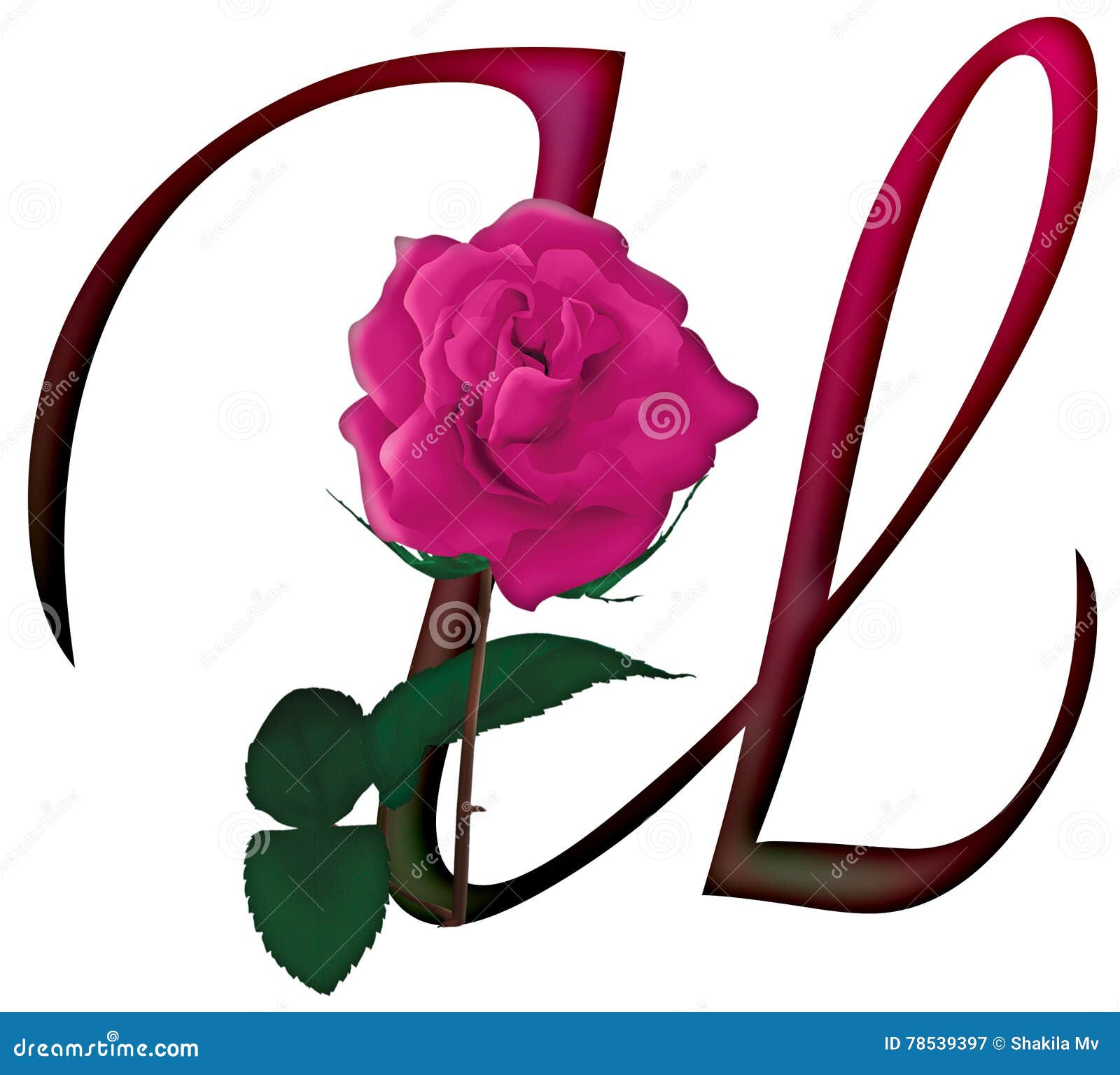 Buchstabe U Blumen-GUSS stockbild. Illustration von alphabetisch - 78539397